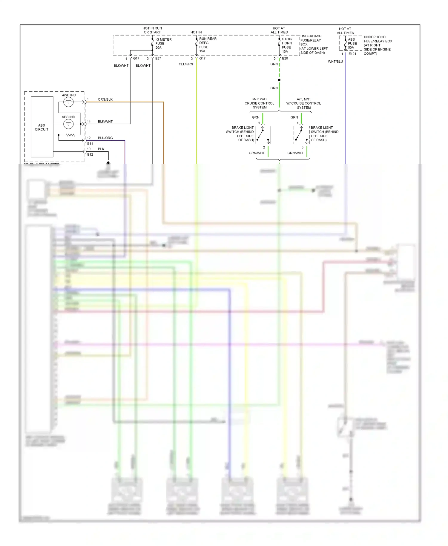 Wiring diagram blu/org for Suzuki Vitara I (1988-2006) (1 of 3)