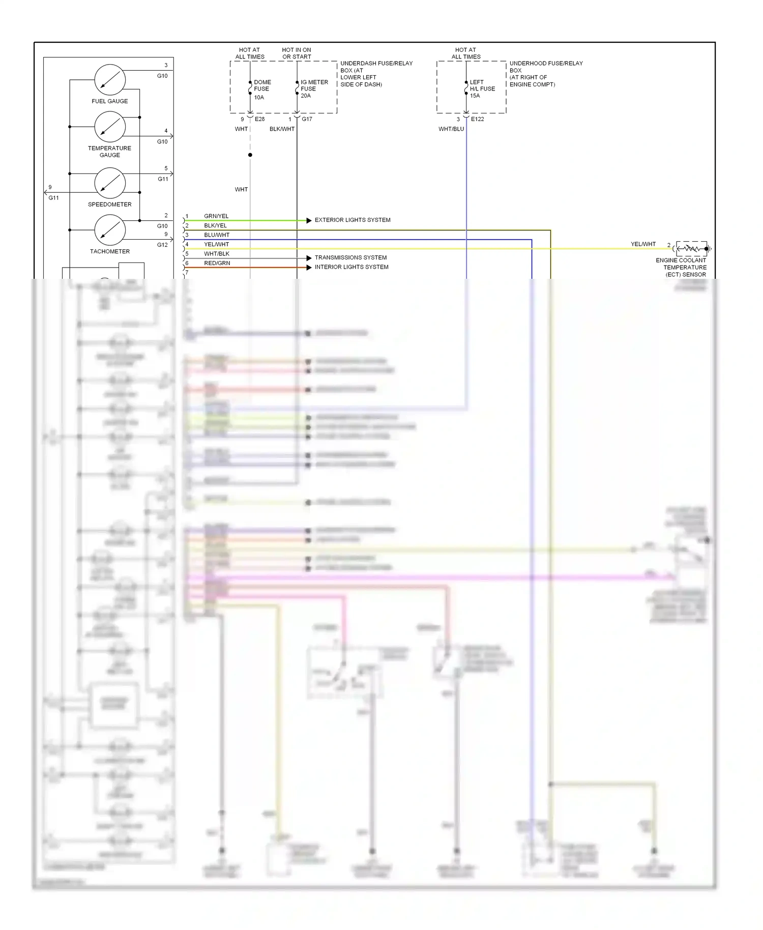 Wiring diagram blu/org for Suzuki Vitara I (1988-2006) (2 of 3)