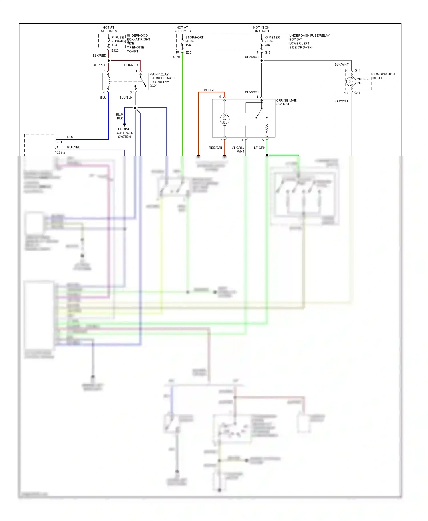Wiring diagram clutch switch for Suzuki Vitara I (1988-2006) (1 of 1)
