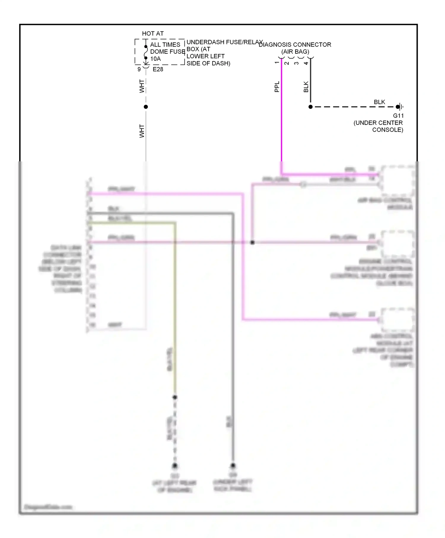 Suzuki Vitara I (1988-2006) engine control module/powertrain control module (behind glove box) wiring diagram  (1 of 1)