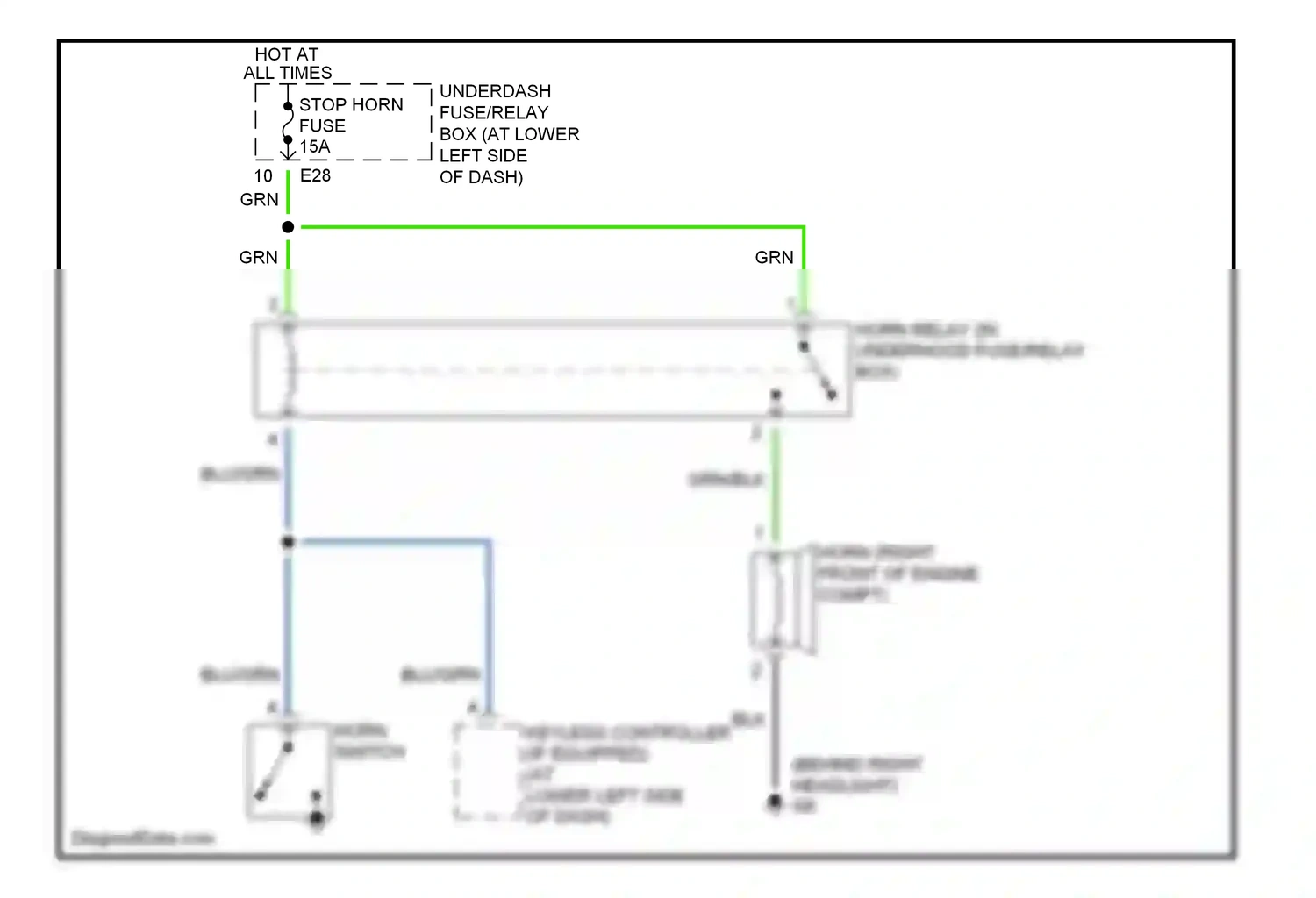 Wiring diagram horn switch for Suzuki Vitara I (1988-2006) (1 of 1)