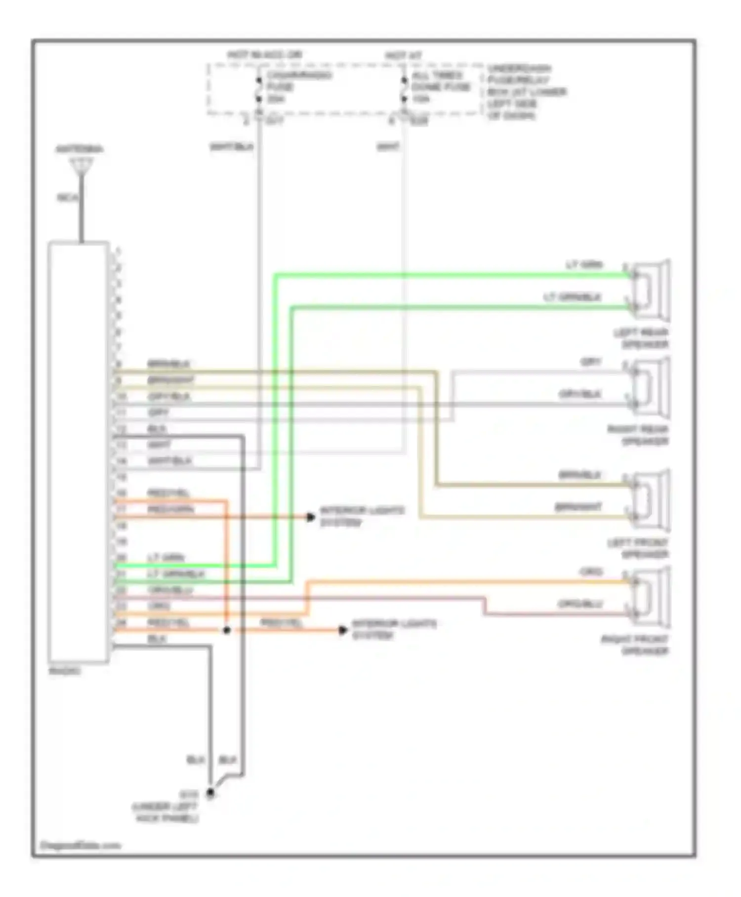 Wiring diagram left front speaker for Suzuki Vitara I (1988-2006) (1 of 1)