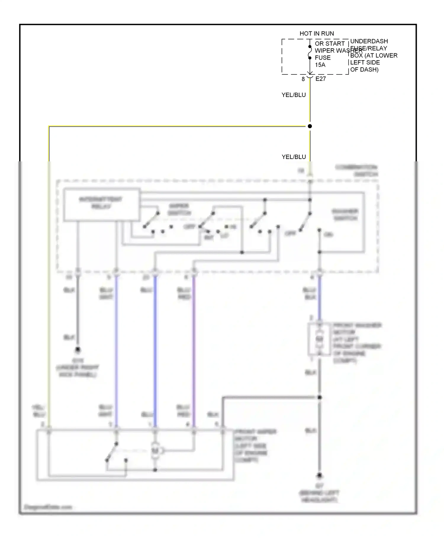 Wiring diagram washer switch for Suzuki Vitara I (1988-2006) (1 of 1)