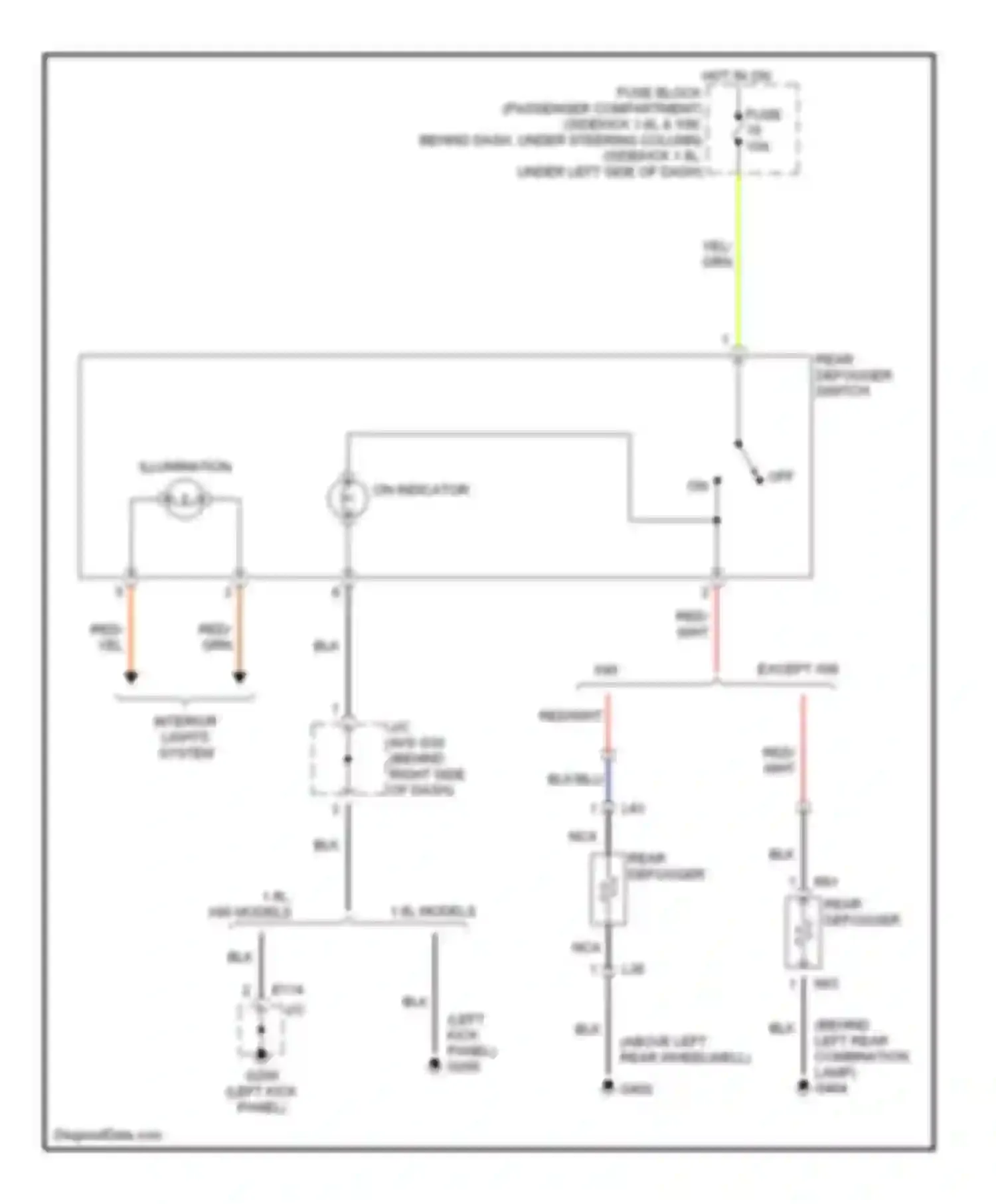 X-90 Suzuki I (1995-2000): Defogger circuit