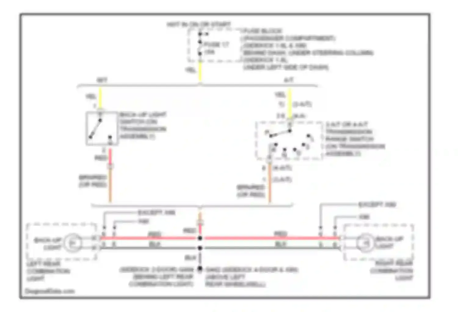 X-90 Suzuki I (1995-2000): Back-up lamps circuit