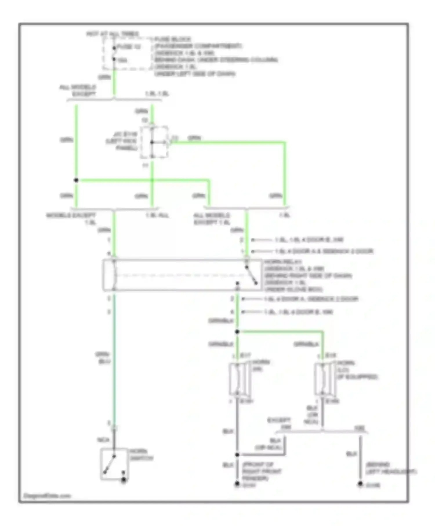 X-90 Suzuki I (1995-2000): Horn circuit