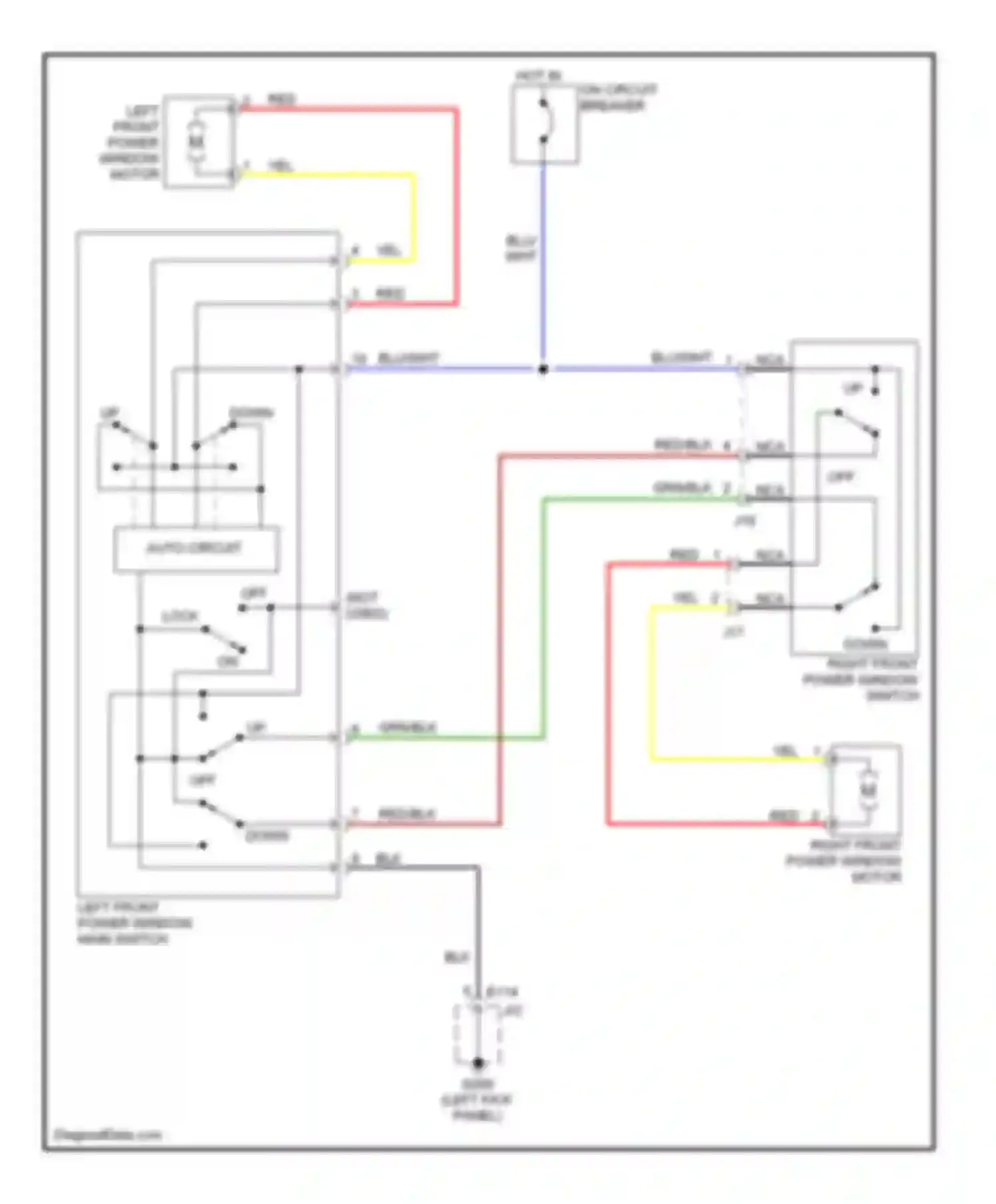 X-90 Suzuki I (1995-2000): Power window circuit