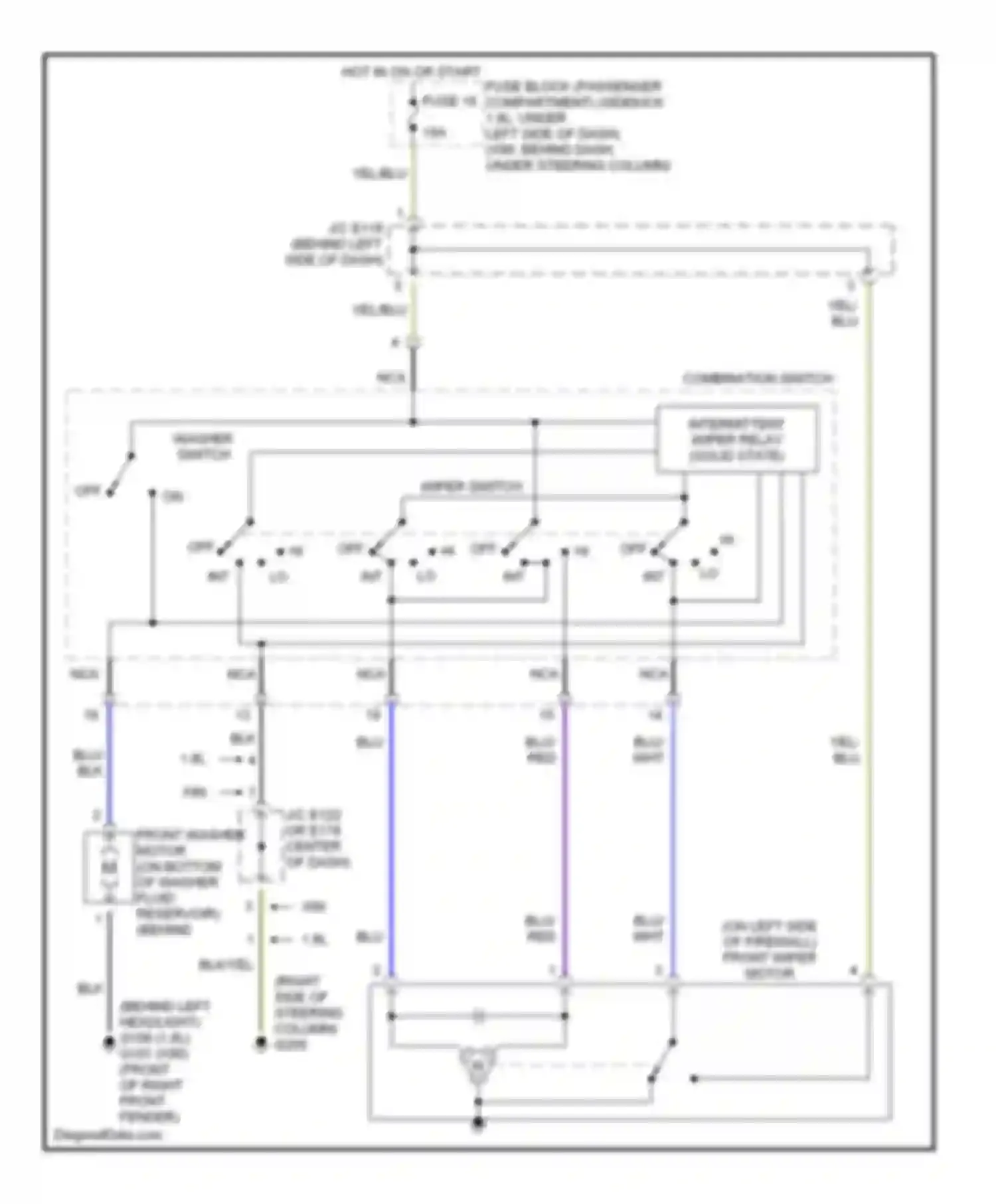 X-90 Suzuki I (1995-2000): Front wiper/washer circuit