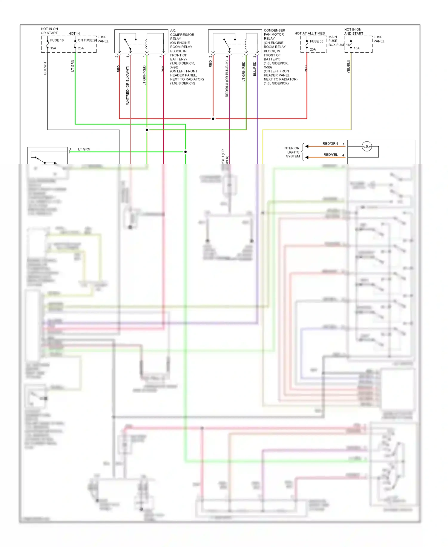 Wiring diagram 1.6l for Suzuki X-90 I (1995-2000) (1 of 3)
