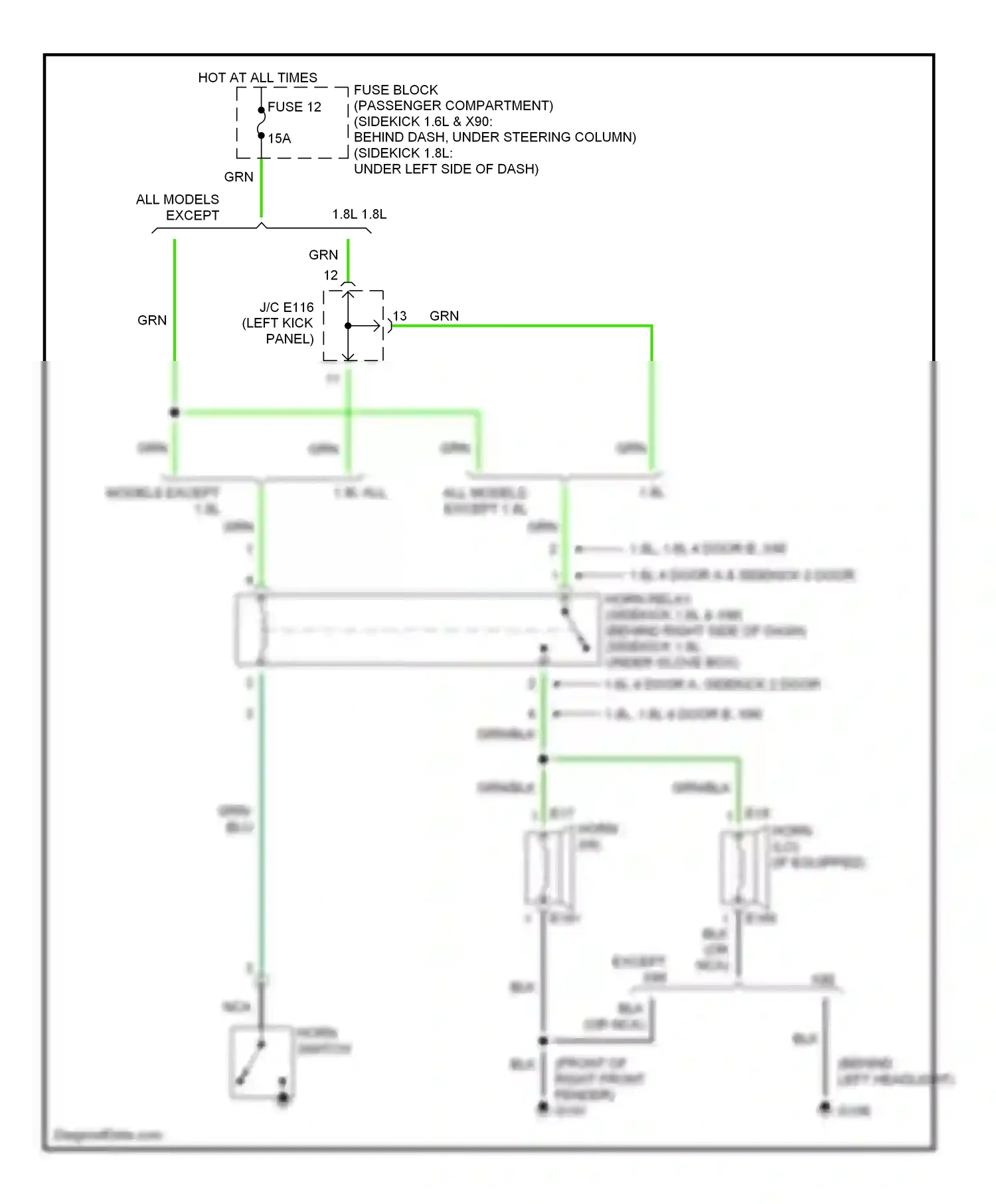 Wiring diagram grn for Suzuki X-90 I (1995-2000) (12 of 17)