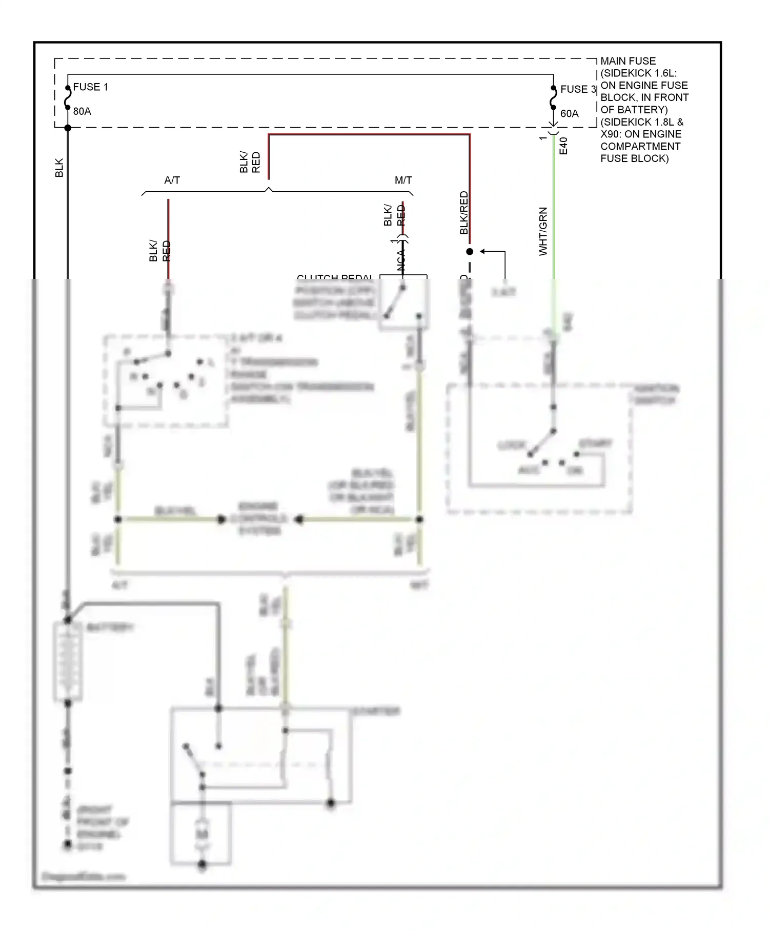 Wiring diagram ignition switch for Suzuki X-90 I (1995-2000) (6 of 8)