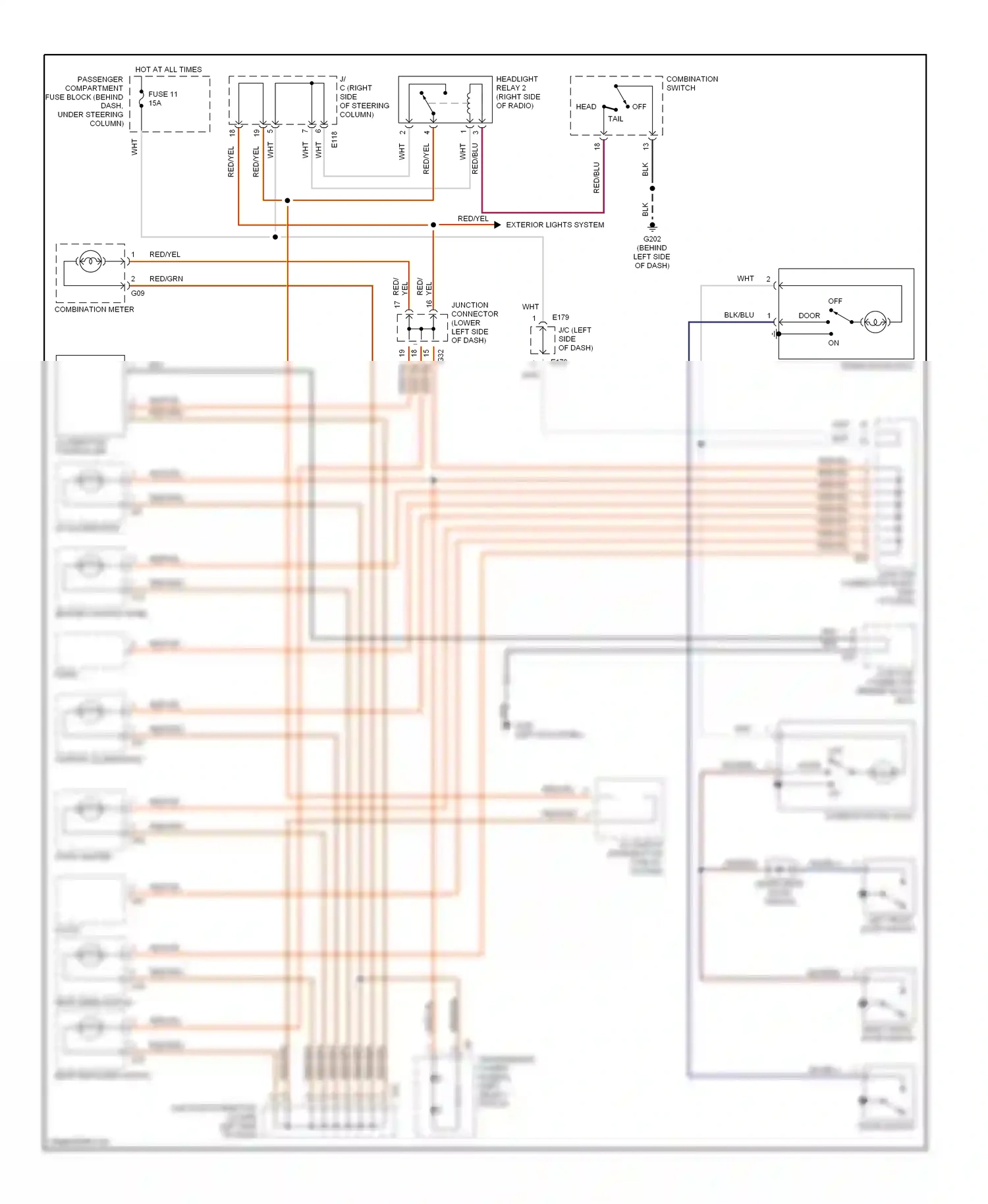 Wiring diagram right front door switch for Suzuki X-90 I (1995-2000) (1 of 1)
