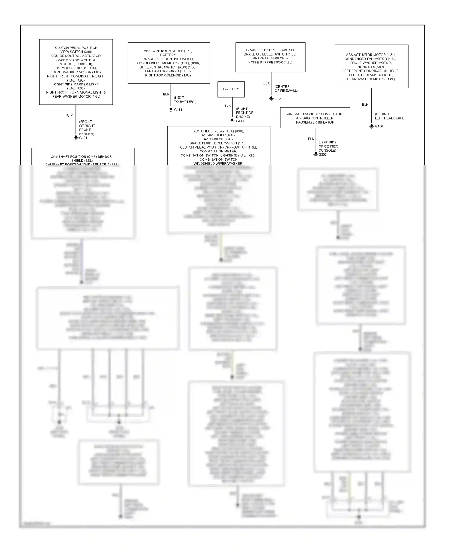 Wiring diagram (right front of engine for Suzuki X-90 I (1995-2000) (2 of 3)