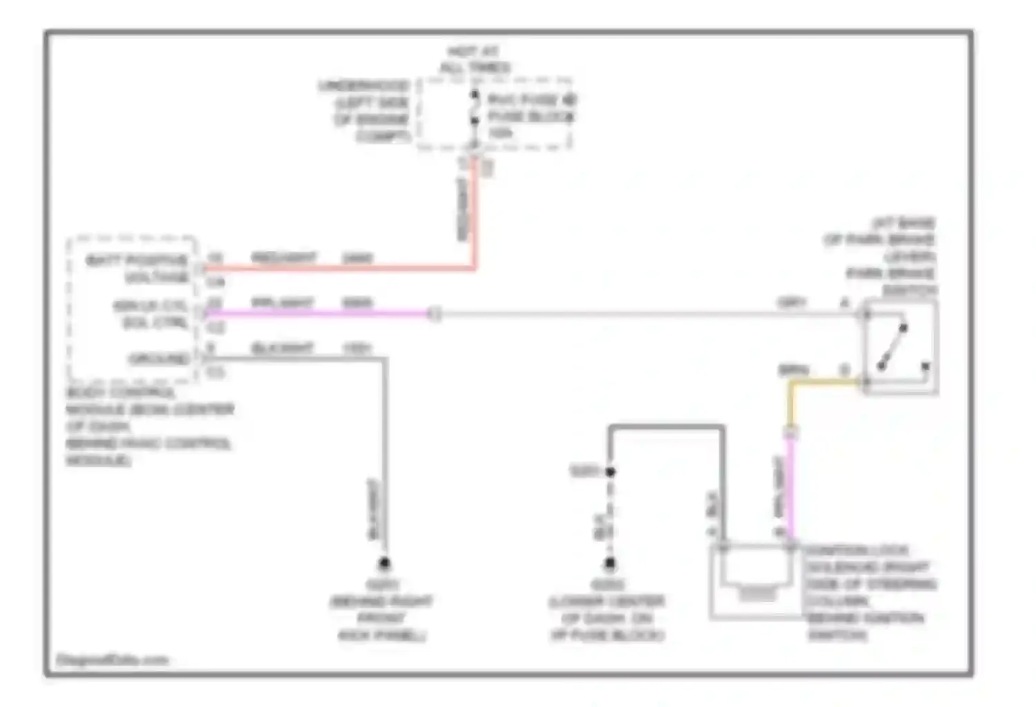 XL7 Suzuki I (1998-2009): Ignition lock solenoid circuit