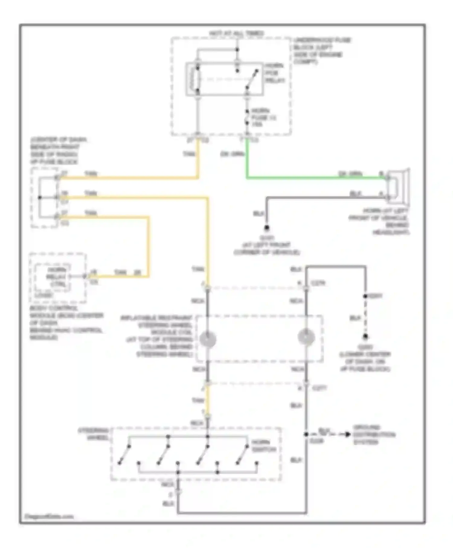 Wiring diagram horn fuse 13 for Suzuki XL7 I (1998-2009) (1 of 1)