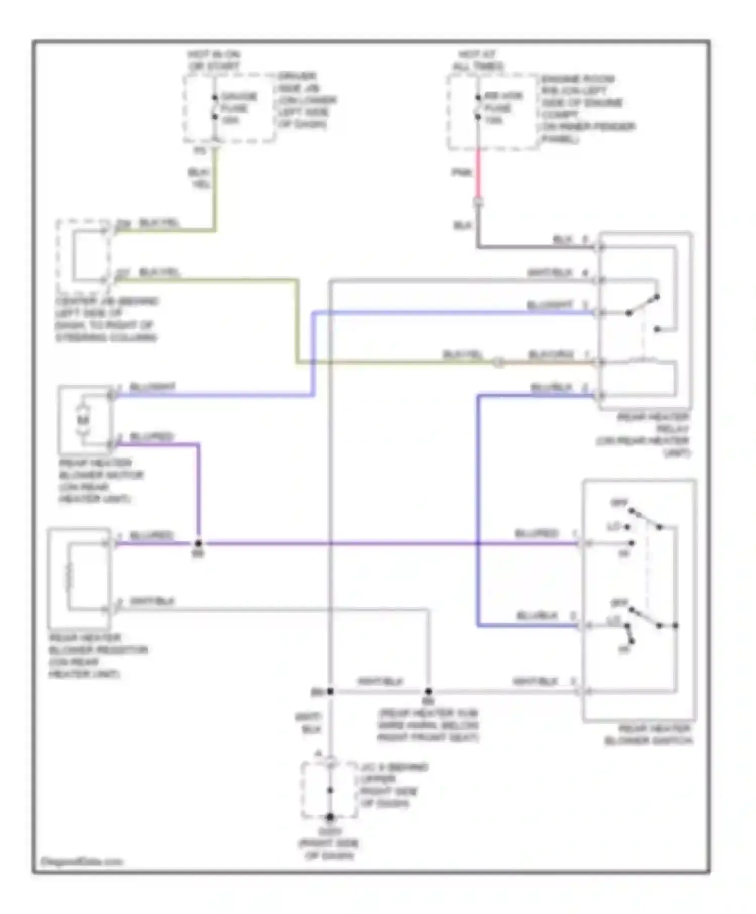 4Runner Toyota III (1995-2003): Heater circuit, rear