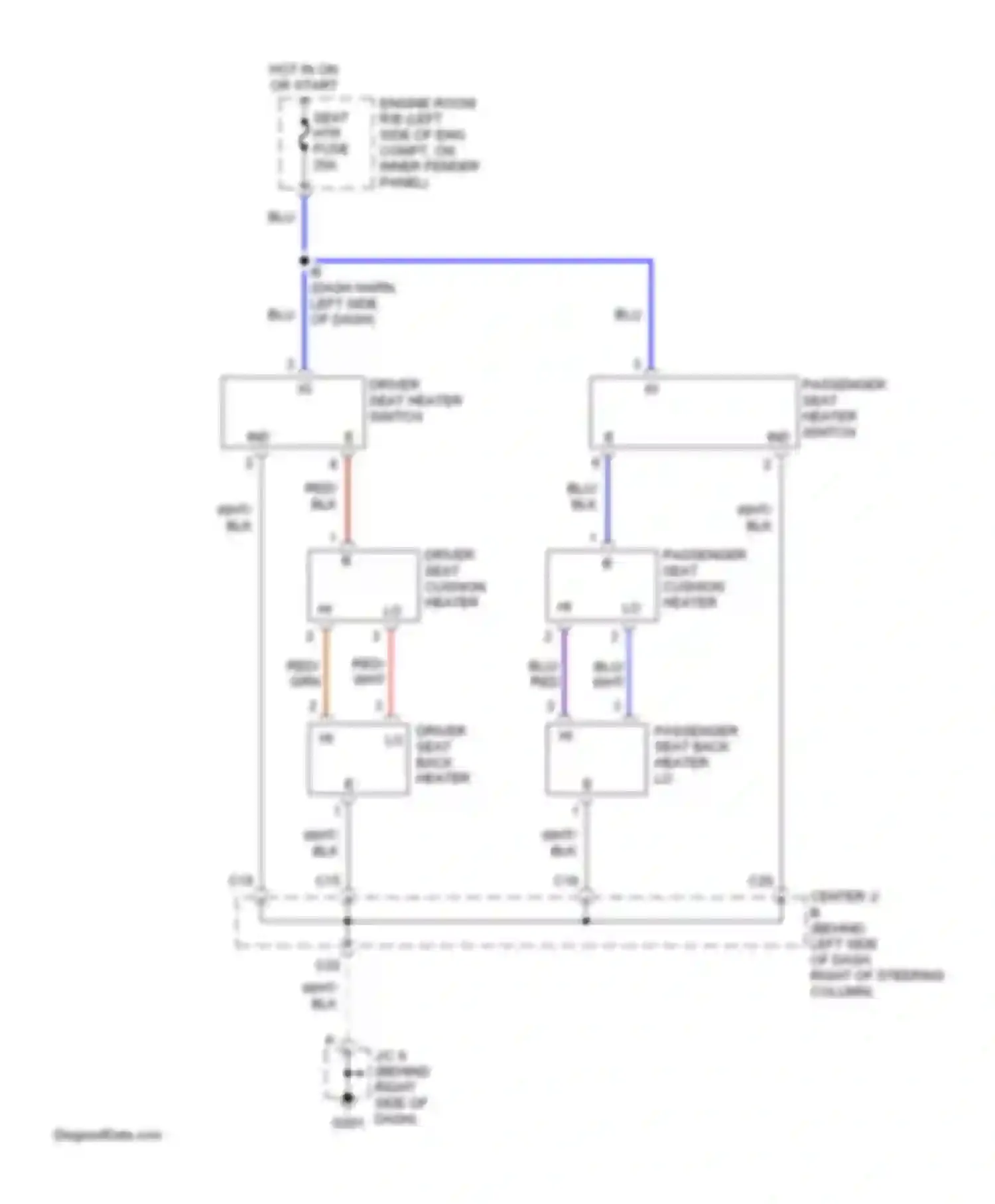 4Runner Toyota III (1995-2003): Heated seats circuit