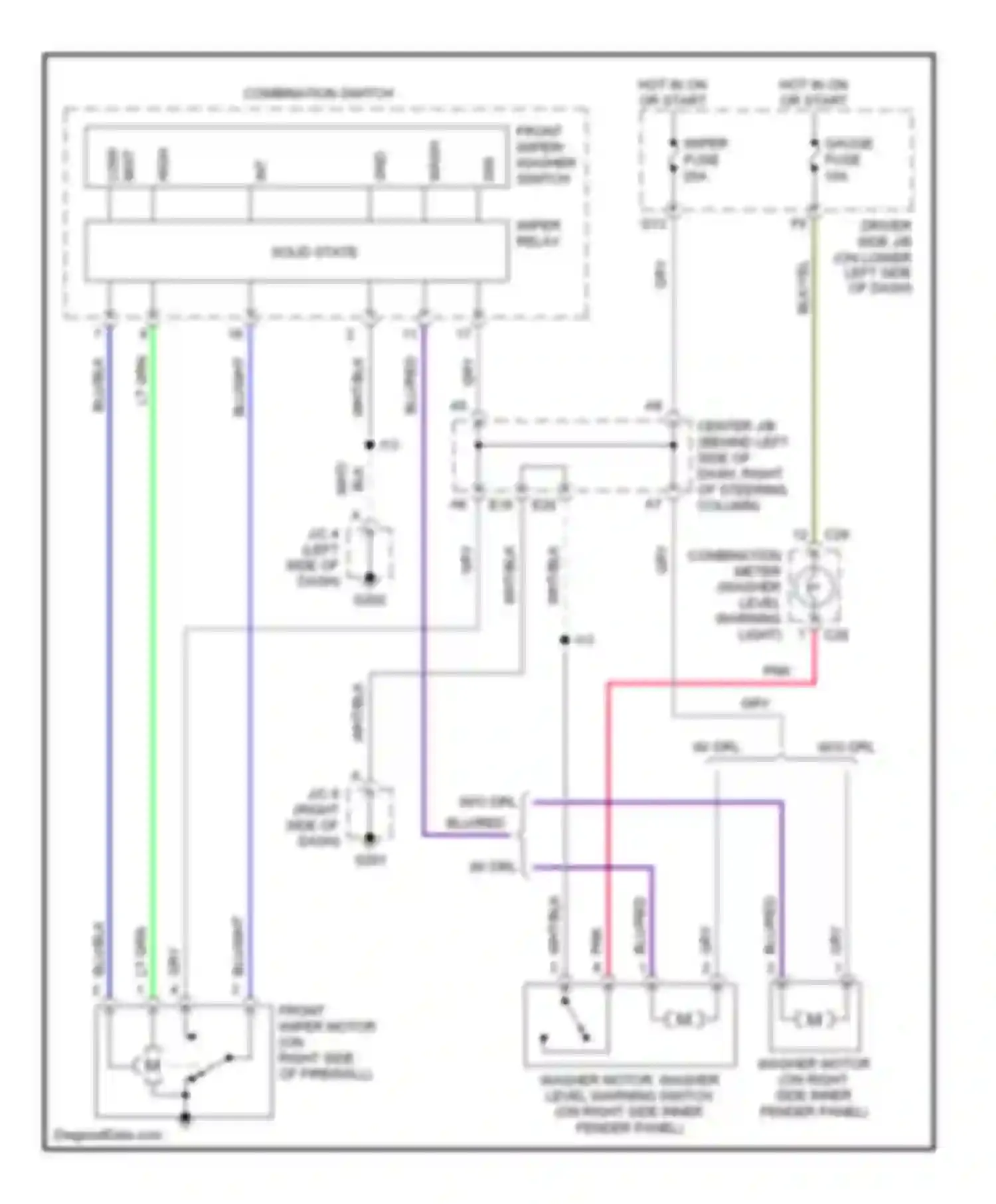4Runner Toyota III (1995-2003): Front washer/wiper circuit