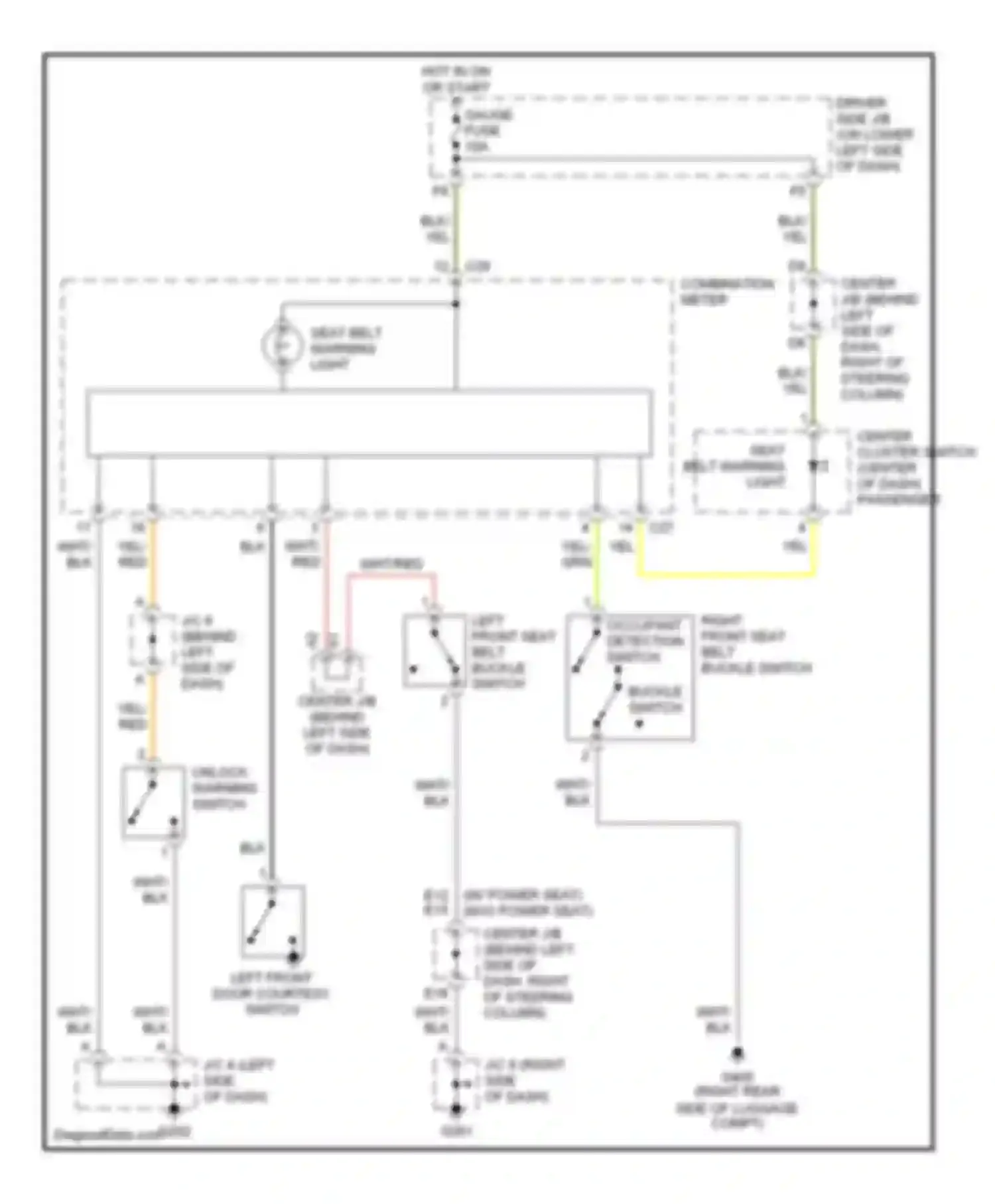Wiring diagram left front door courtesy switch for Toyota 4Runner III (1995-2003) (8 of 8)