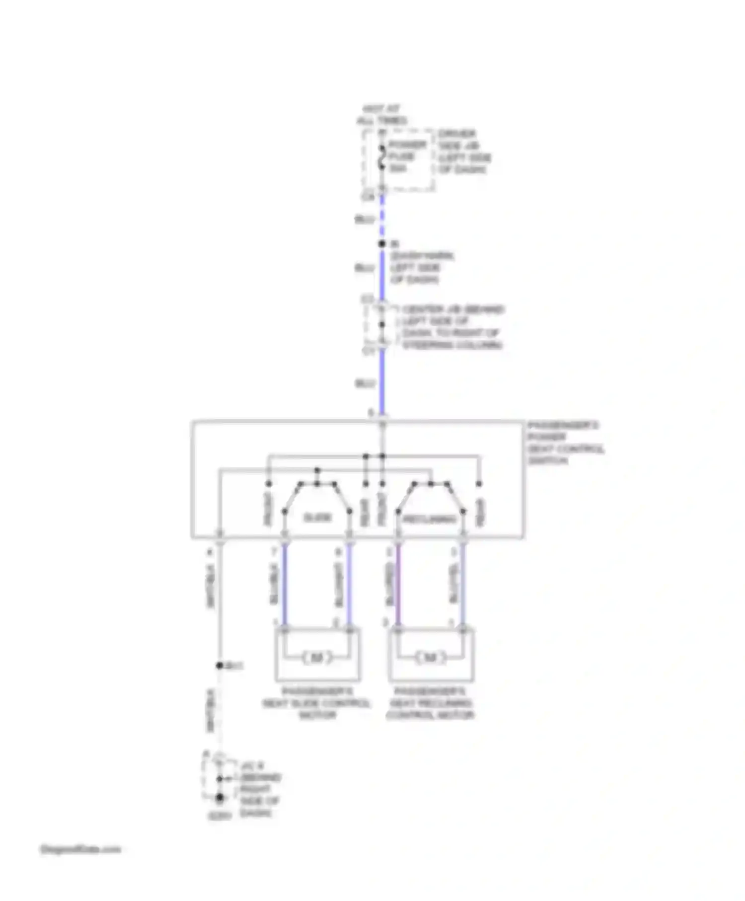 Wiring diagram passengers power seat control switch for Toyota 4Runner III (1995-2003) (1 of 1)