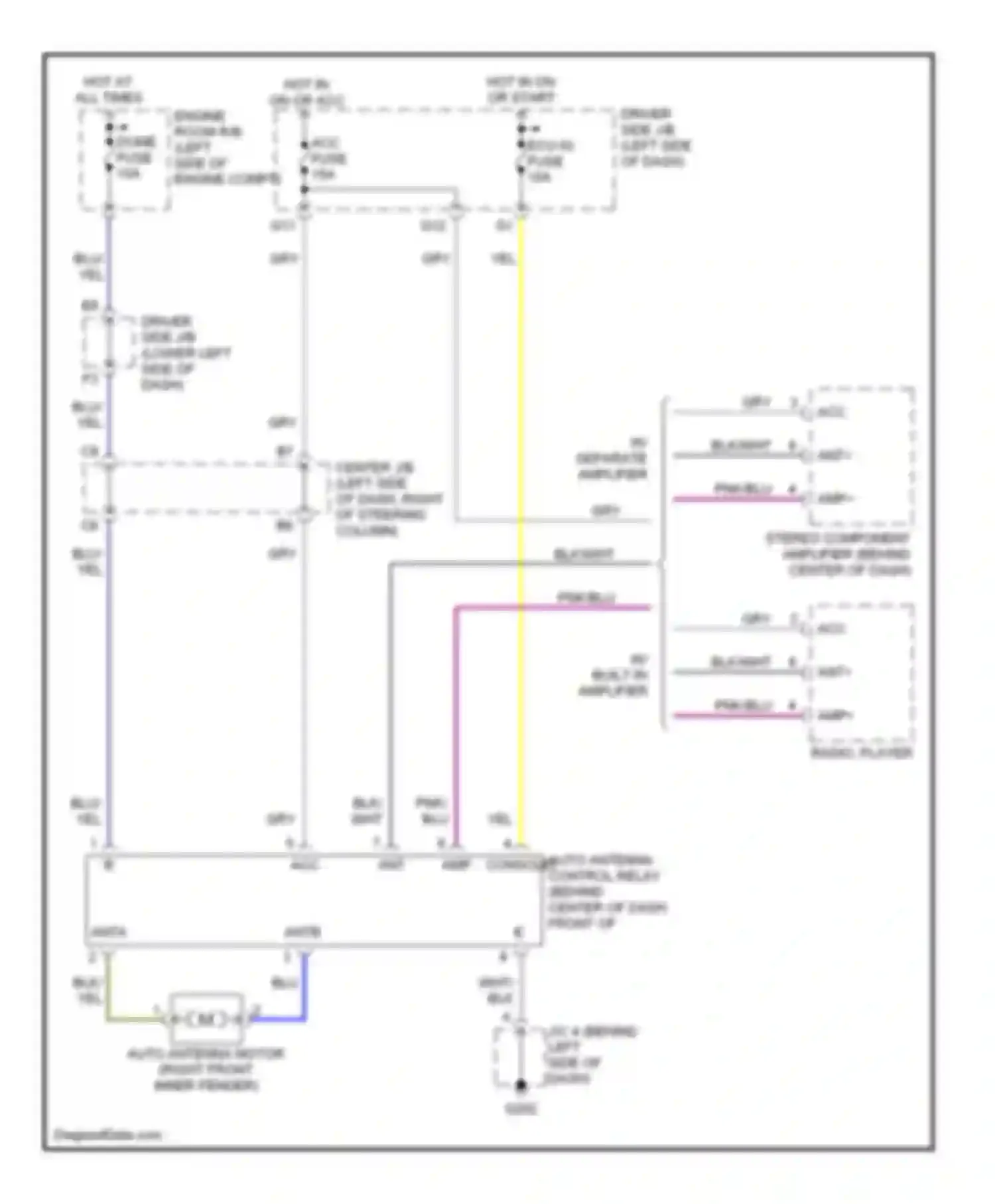 Wiring diagram w/ separate amplifier for Toyota 4Runner III (1995-2003) (1 of 1)