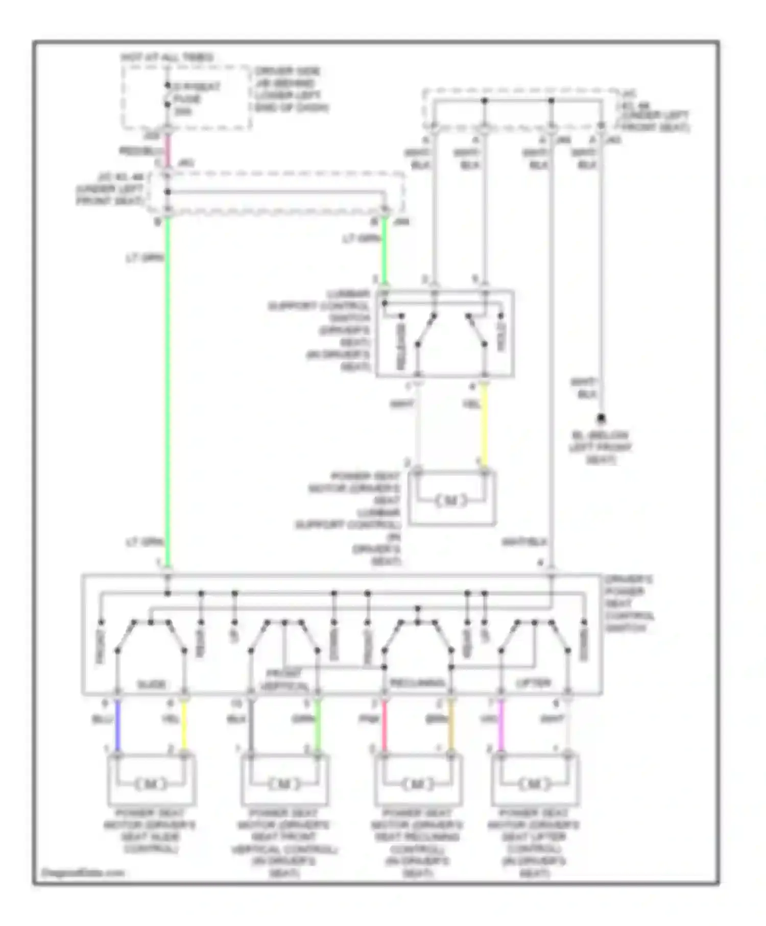 4Runner Toyota IV facelift (2005-2009): Driver power seat circuit