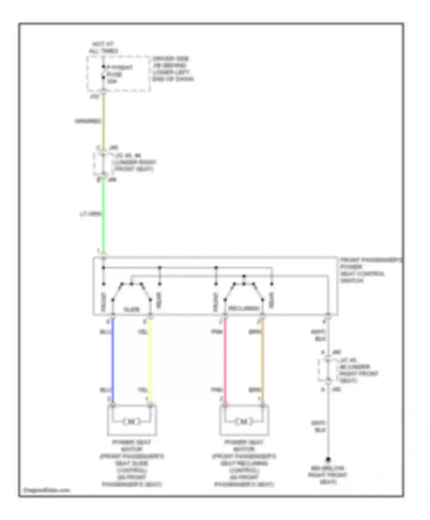 4Runner Toyota IV facelift (2005-2009): Passenger power seat circuit