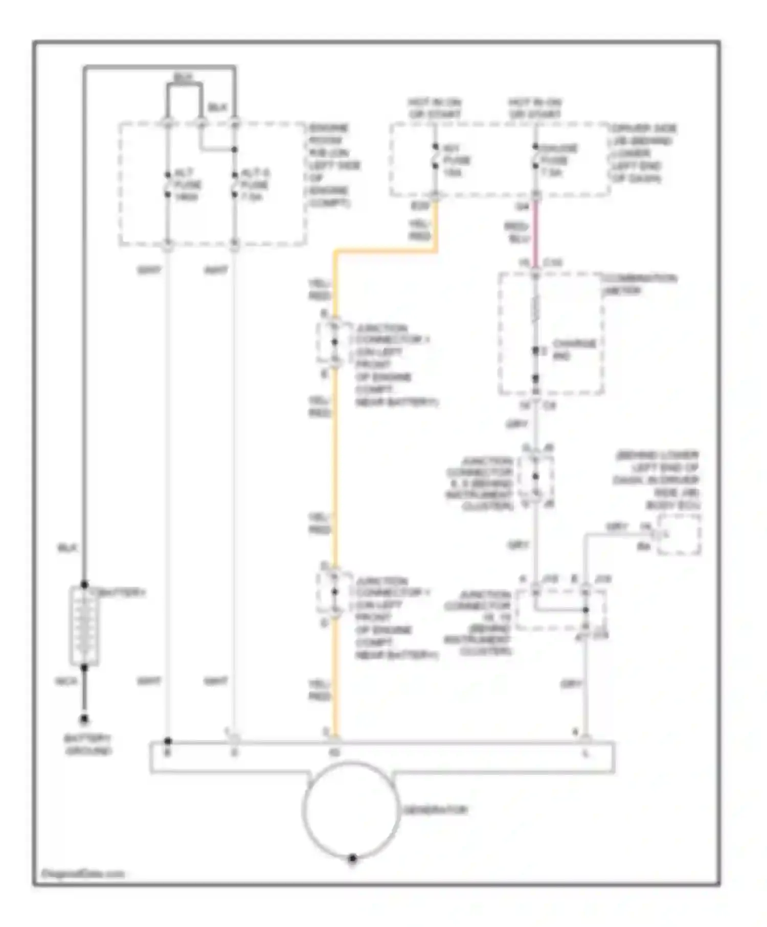 4Runner Toyota IV facelift (2005-2009): Charging circuit