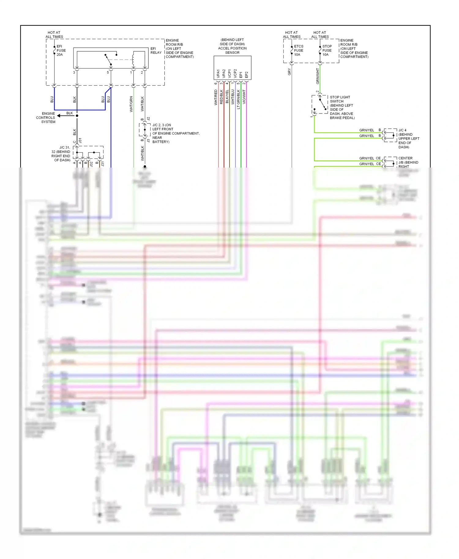 Toyota 4Runner IV facelift (2005-2009) engine controls system wiring diagram  (3 of 6)