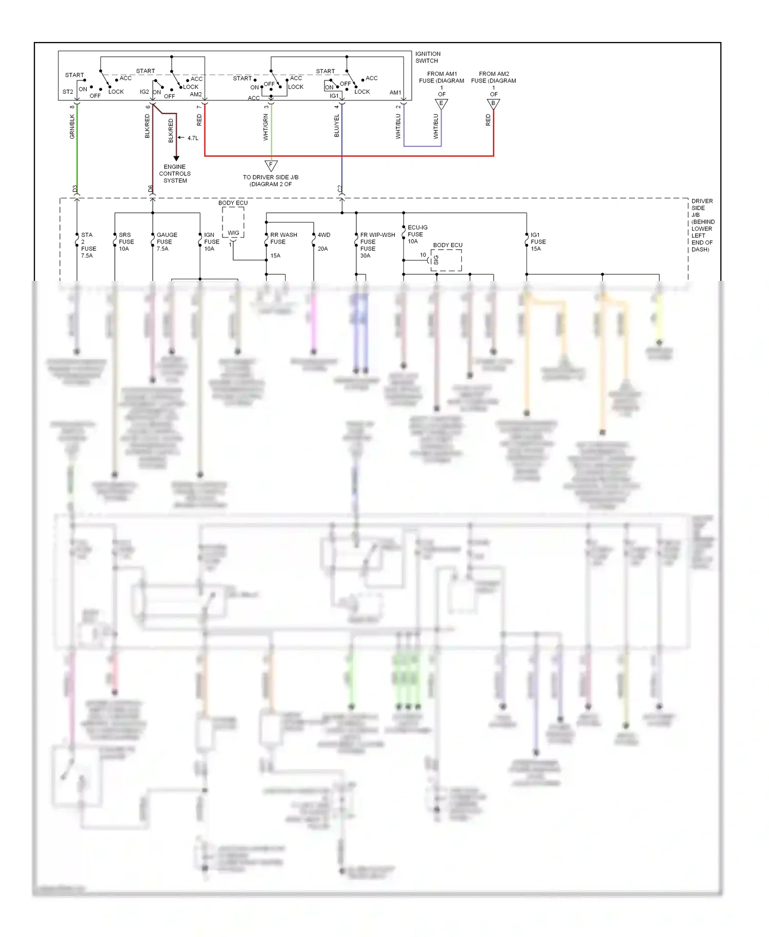 Toyota 4Runner IV facelift (2005-2009) engine controls system wiring diagram  (6 of 6)