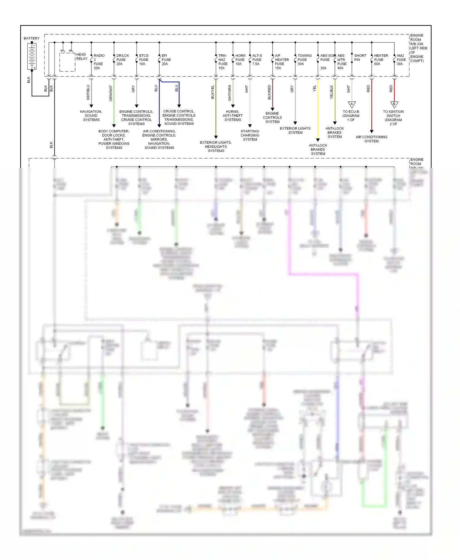 Toyota 4Runner IV facelift (2005-2009) engine controls system wiring diagram  (5 of 6)