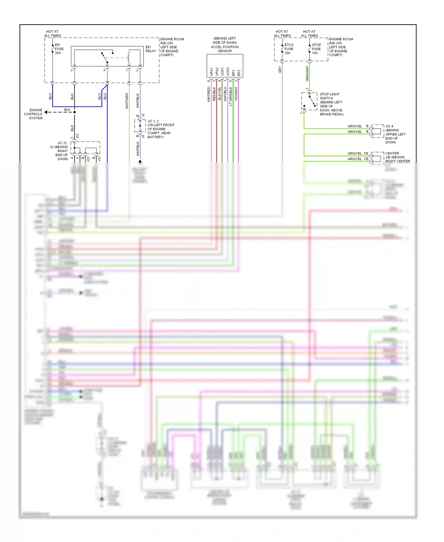 Toyota 4Runner IV facelift (2005-2009) engine controls system wiring diagram  (1 of 6)