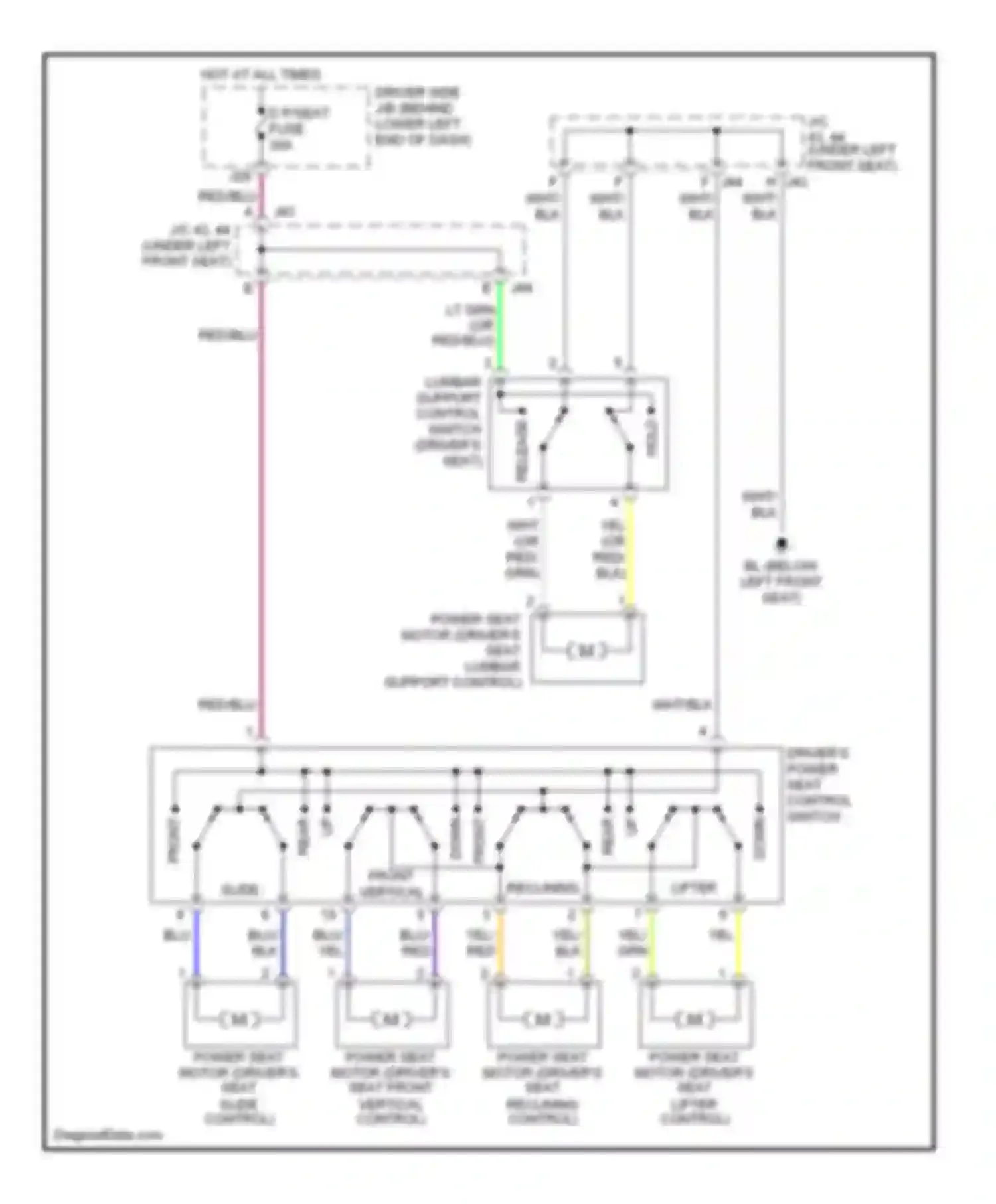 4Runner Toyota IV (2002-2005): Driver power seat circuit