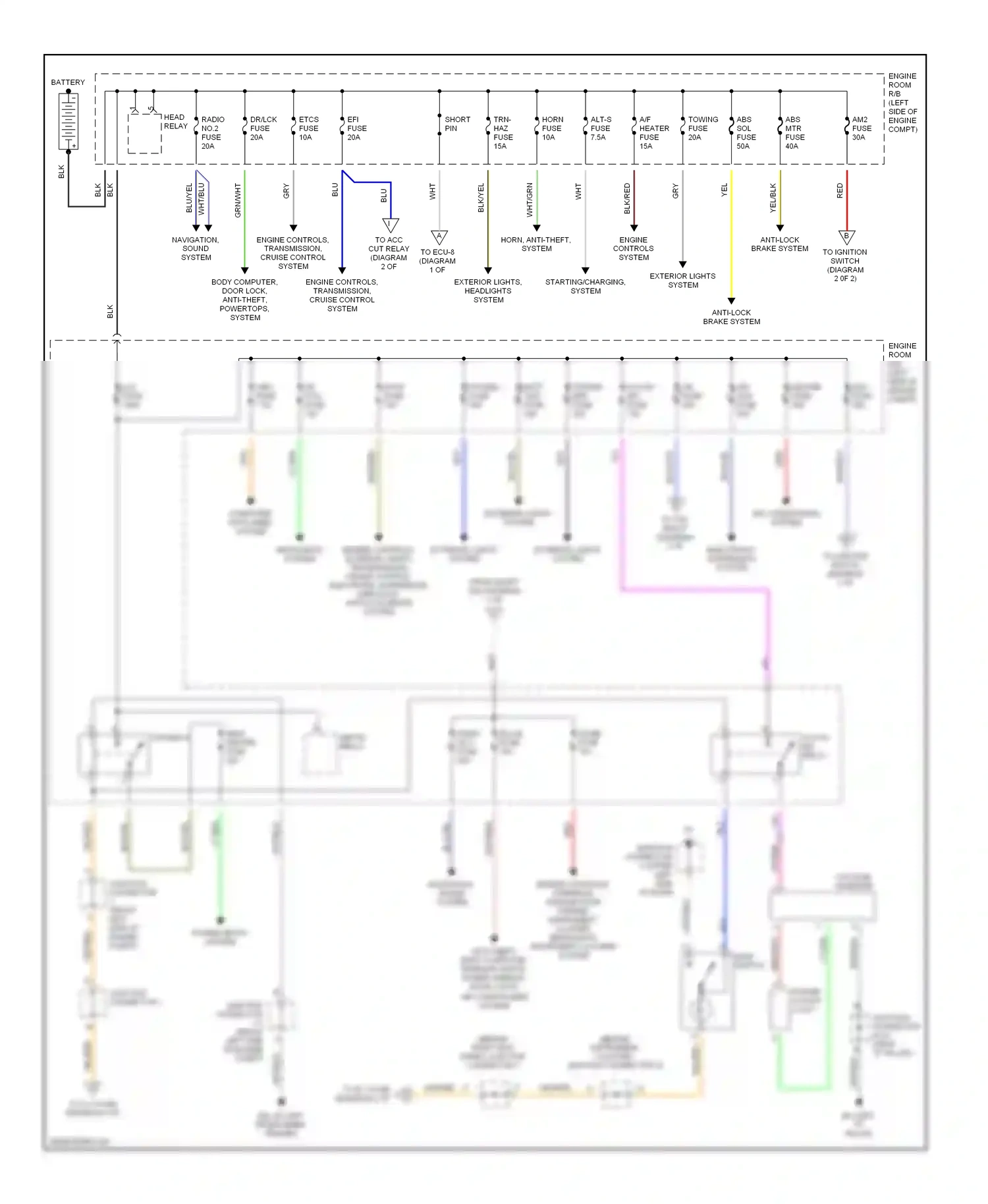 Toyota 4Runner IV (2002-2005) engine controls system wiring diagram  (2 of 2)