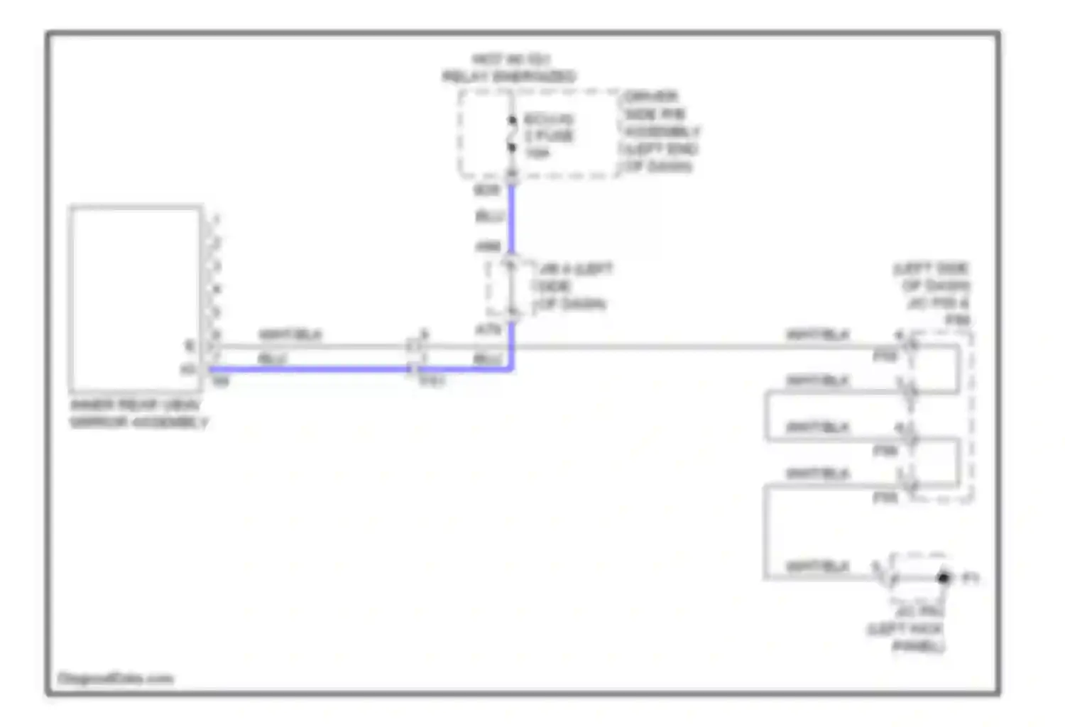 4Runner Toyota V (2009-2013): Electrochromic mirror circuit, without rear view camera