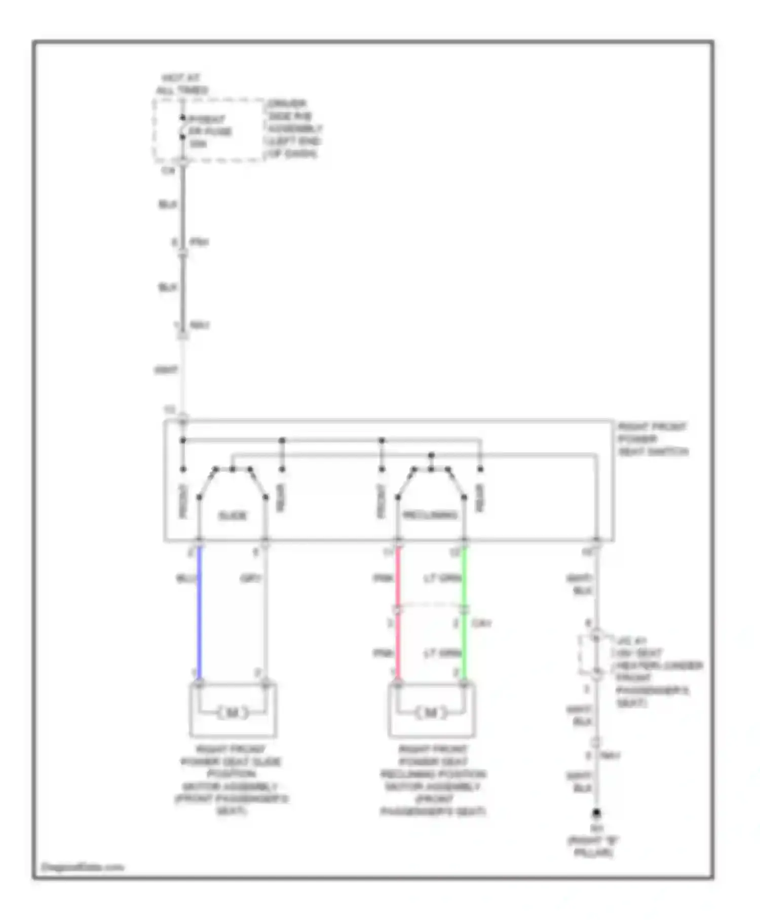 4Runner Toyota V (2009-2013): Passenger power seat circuit