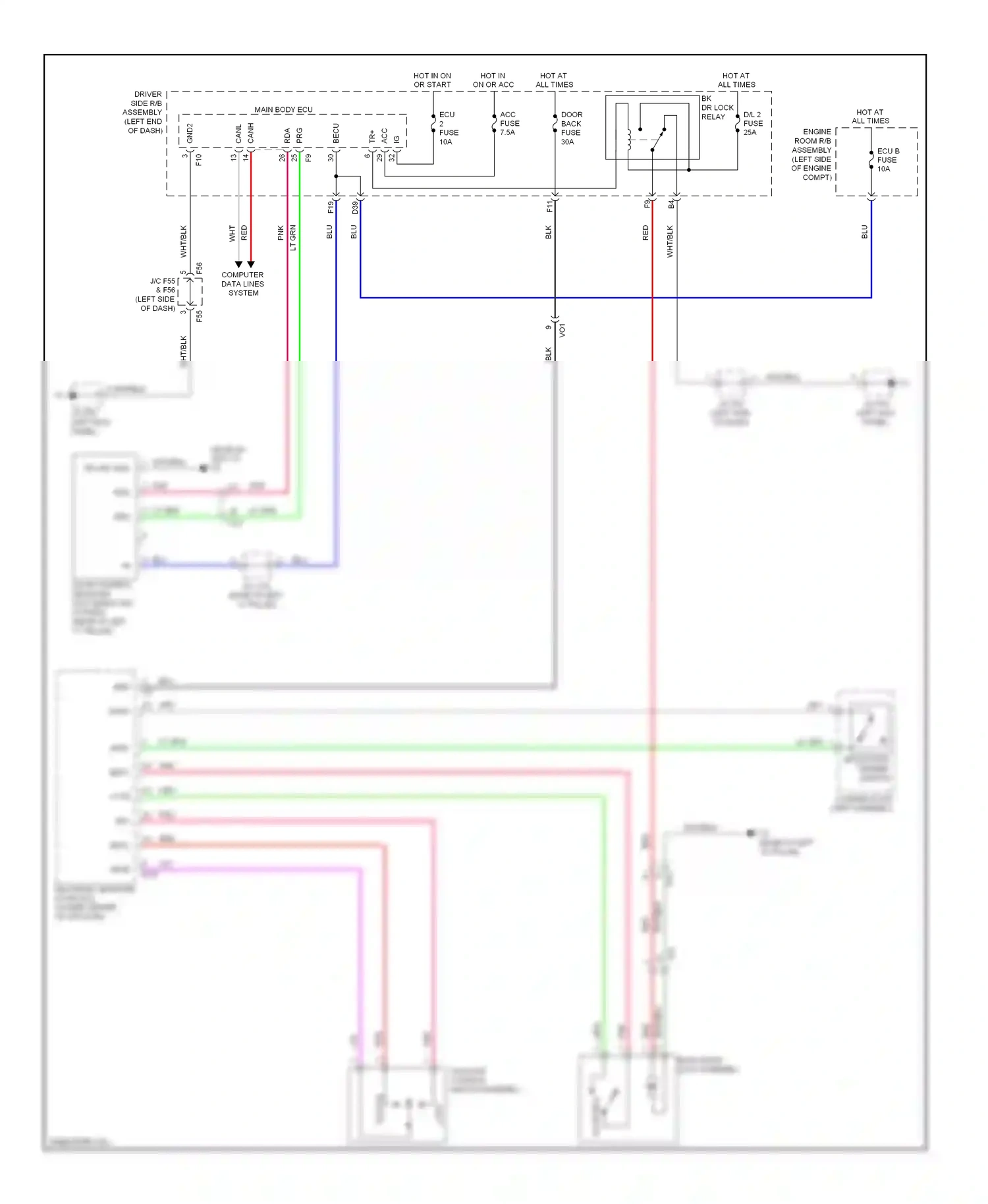 Toyota 4Runner V (2009-2013) tailgate control switch assembly wiring diagram  (1 of 1)