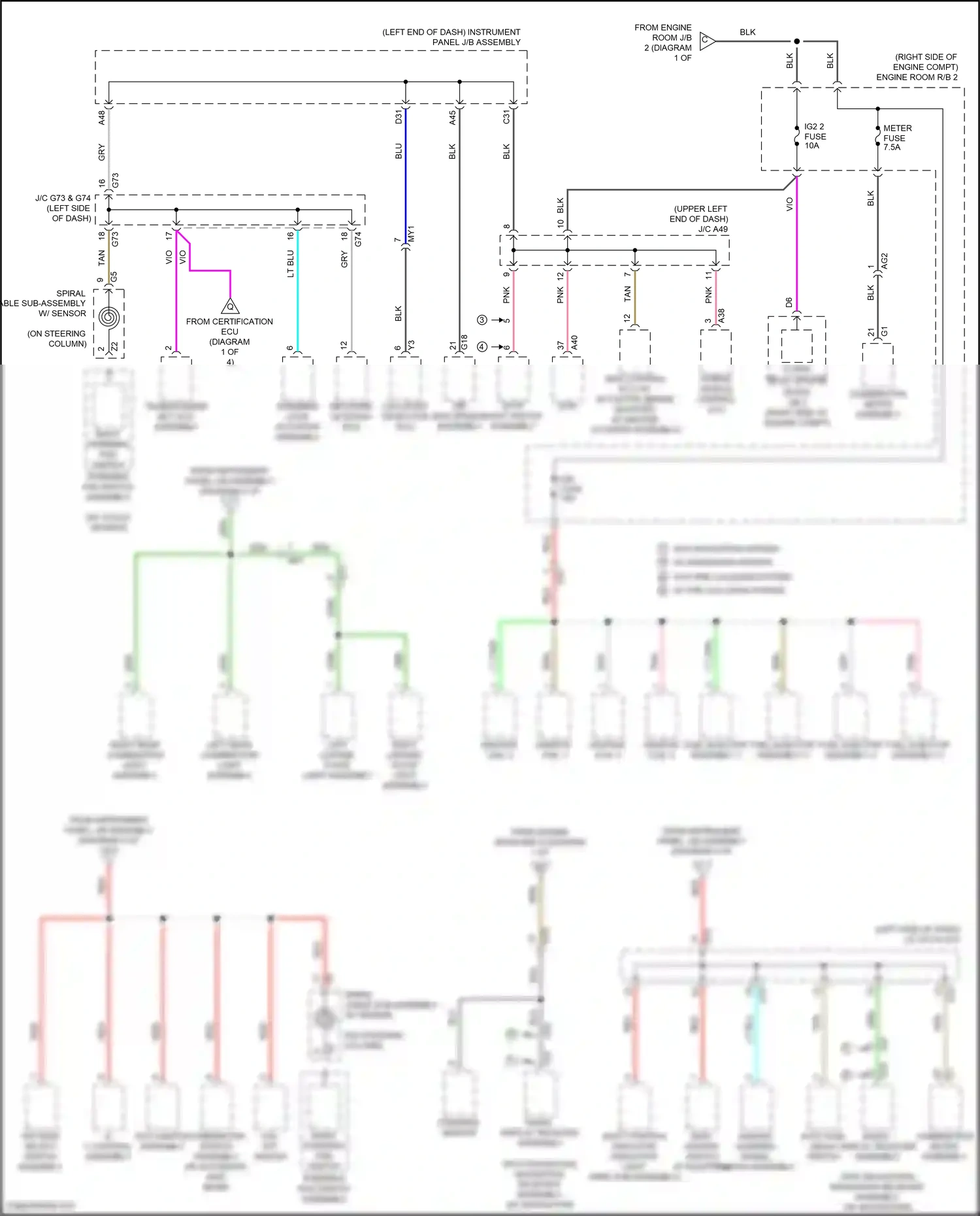 Toyota Aqua I facelift 2 (2017-2021) pattern select switch assembly wiring diagram  (3 of 4)