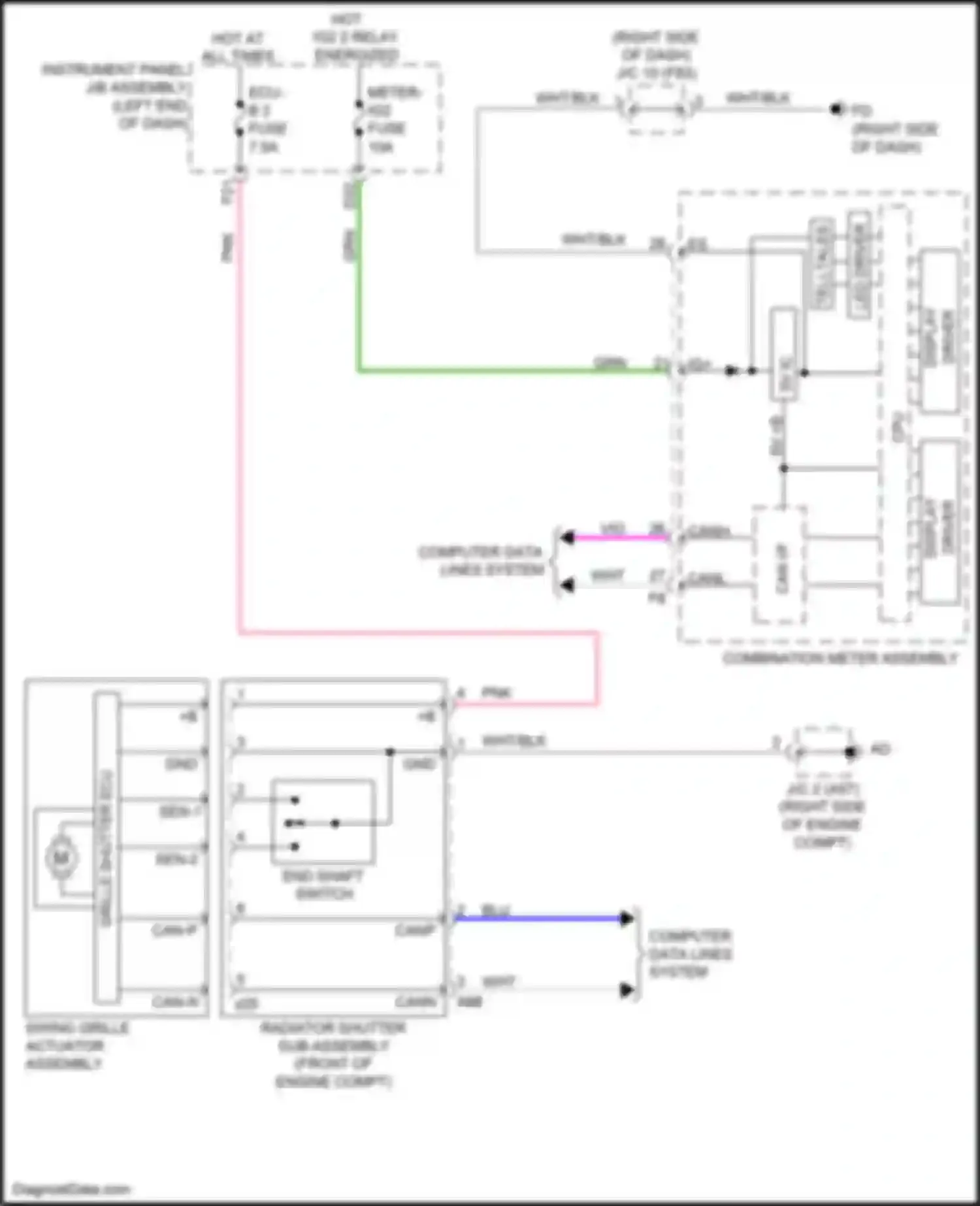 Aqua Toyota II (2021-2024): Grille shutter circuit