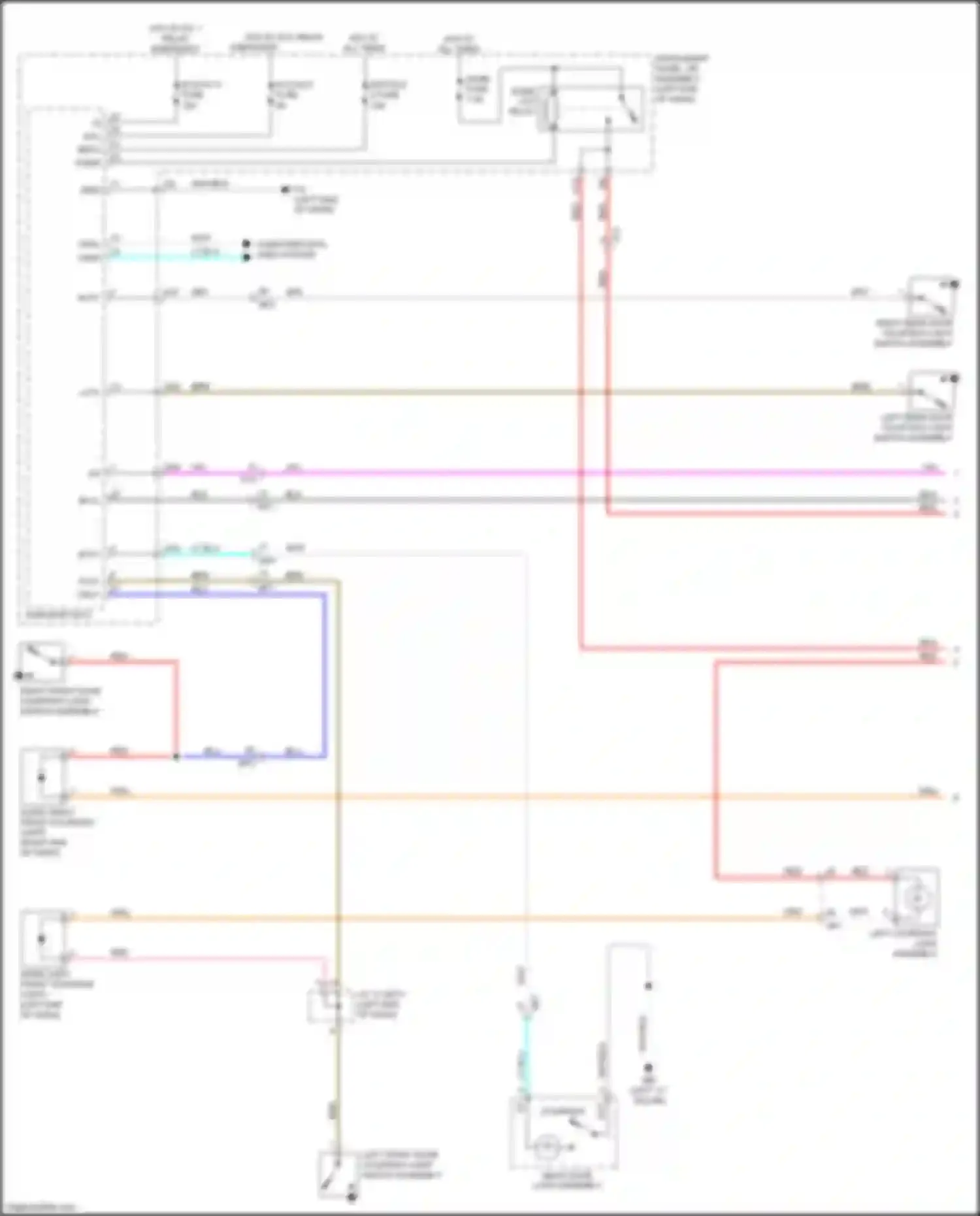 Aqua Toyota II (2021-2024): Courtesy lamps circuit (1 of 2)