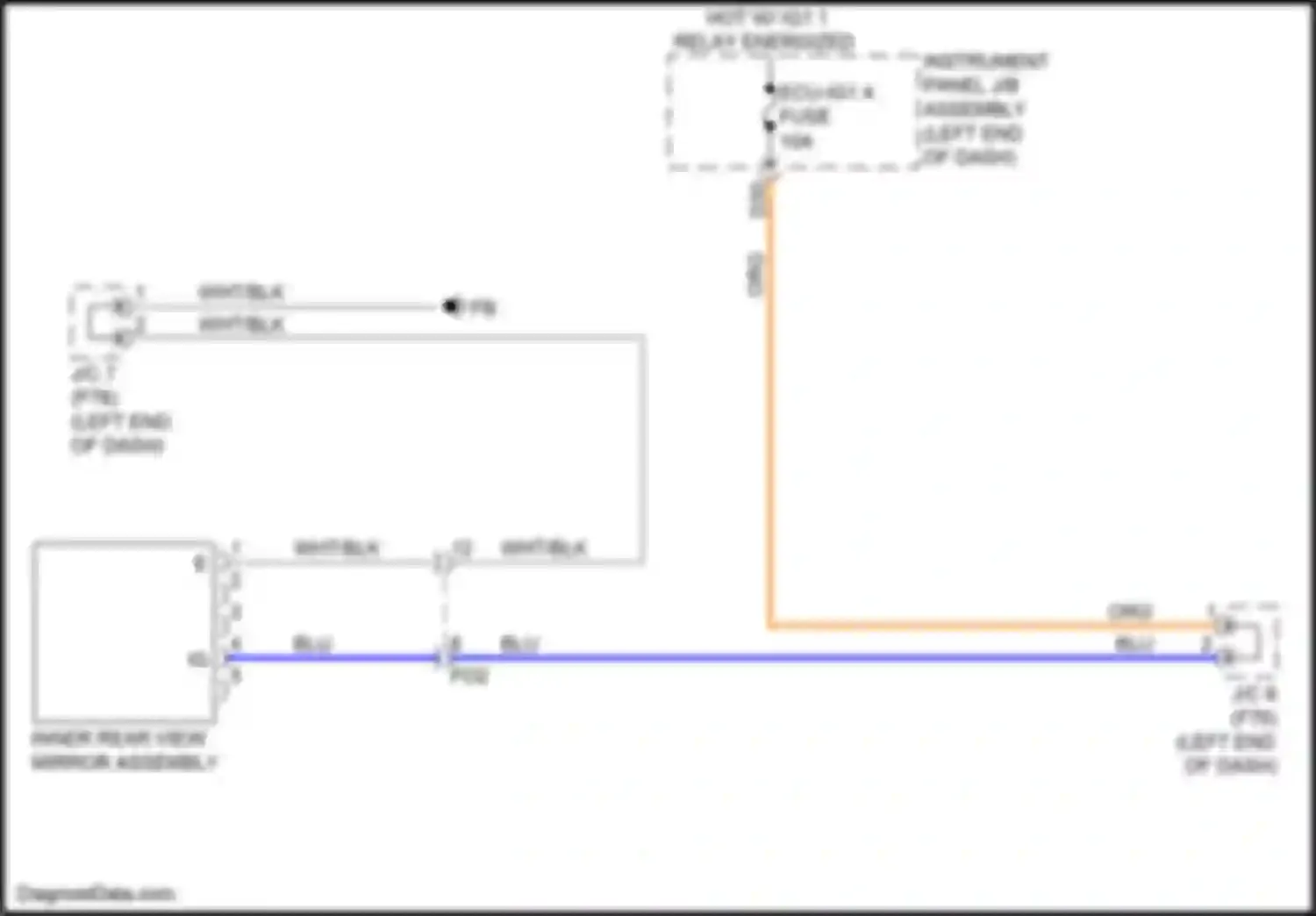Aqua Toyota II (2021-2024): Electrochromic mirror circuit, w/o garage door opener