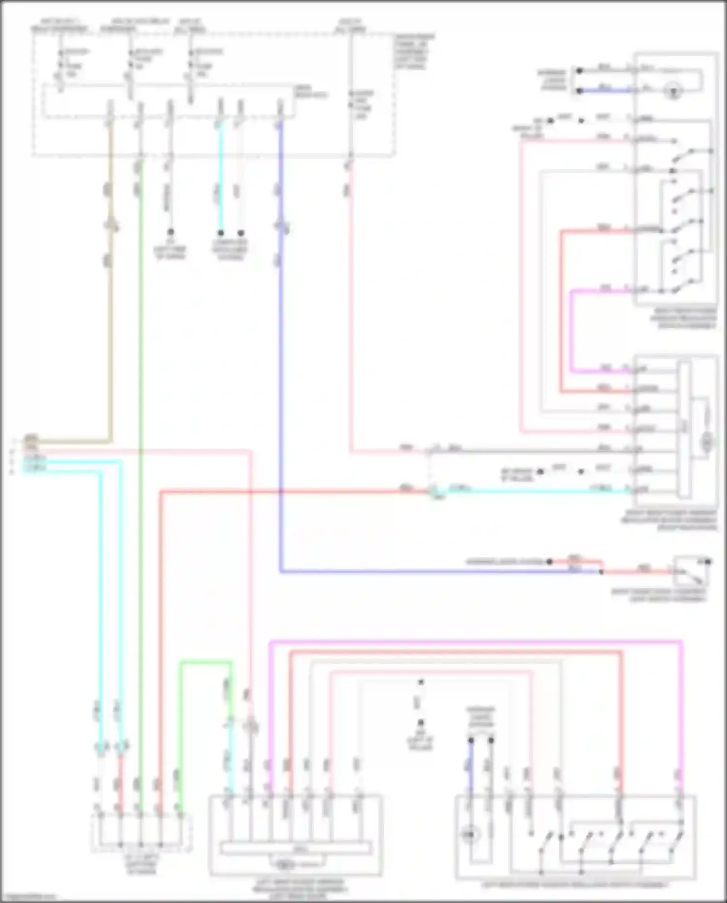 Aqua Toyota II (2021-2024): Power windows circuit (2 of 2)