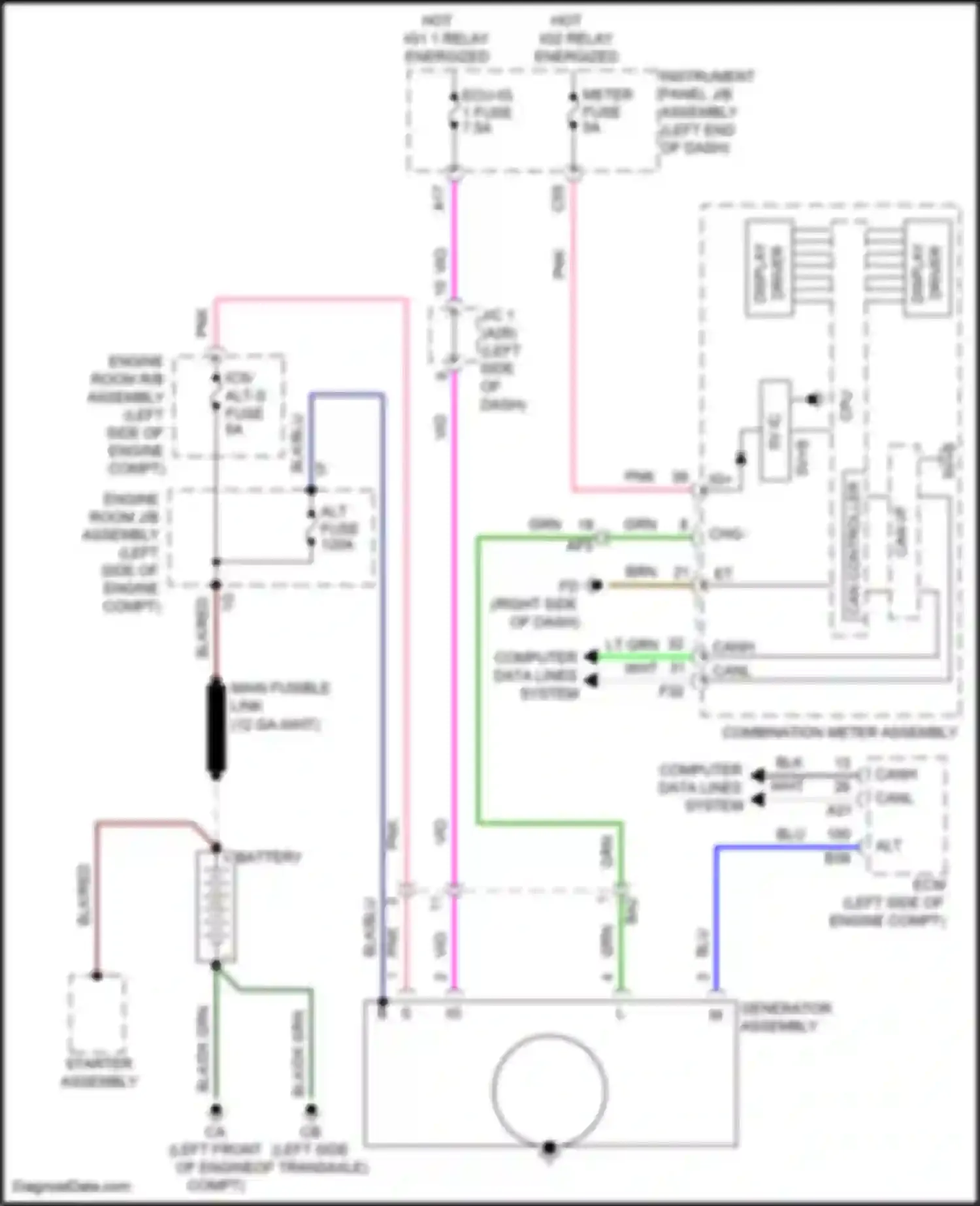 Auris Toyota E180 facelift (2015-2018): Charging circuit