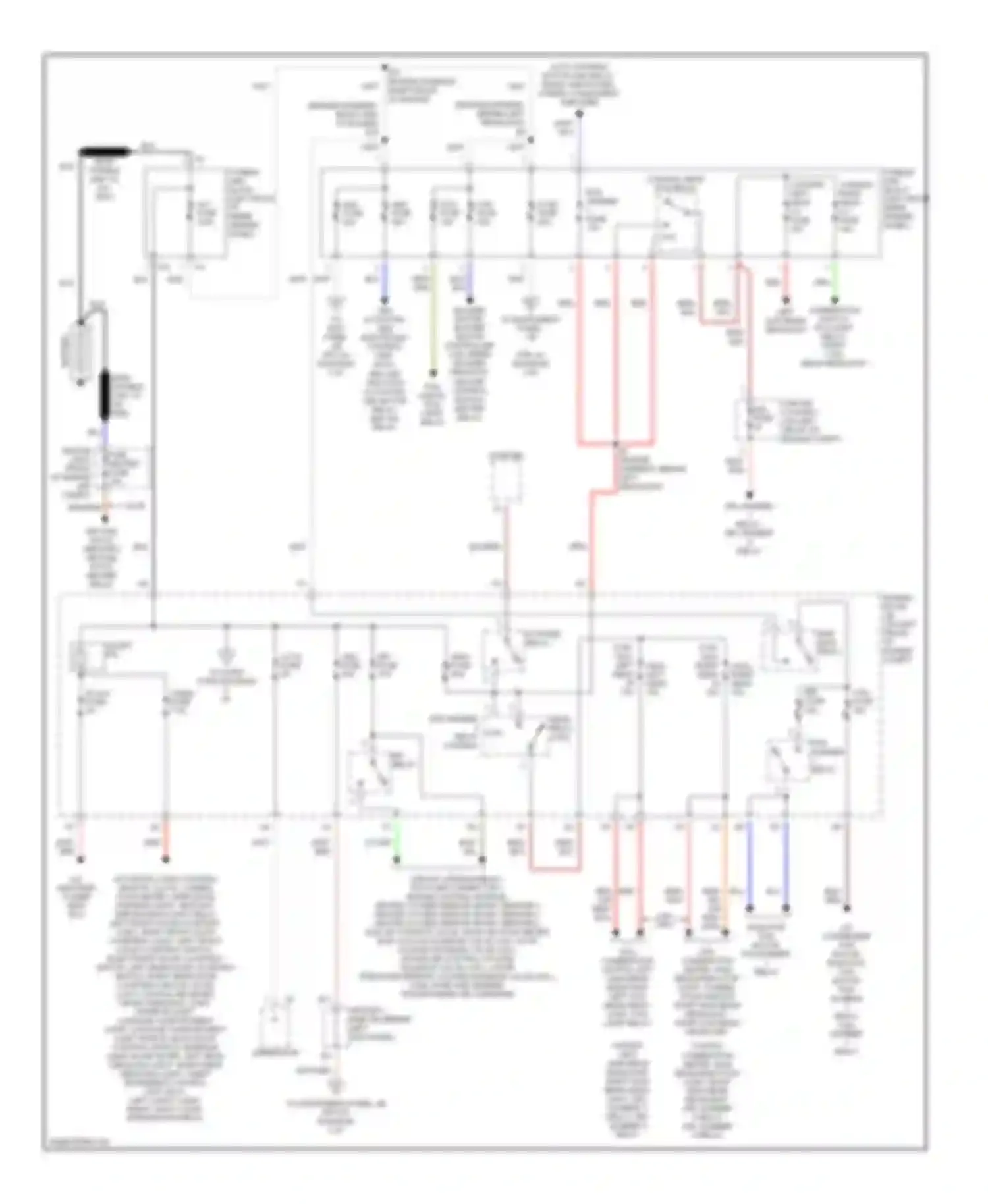 Avalon Toyota XX10 facelift (1997-2000): Power distribution circuit (1 of 3)