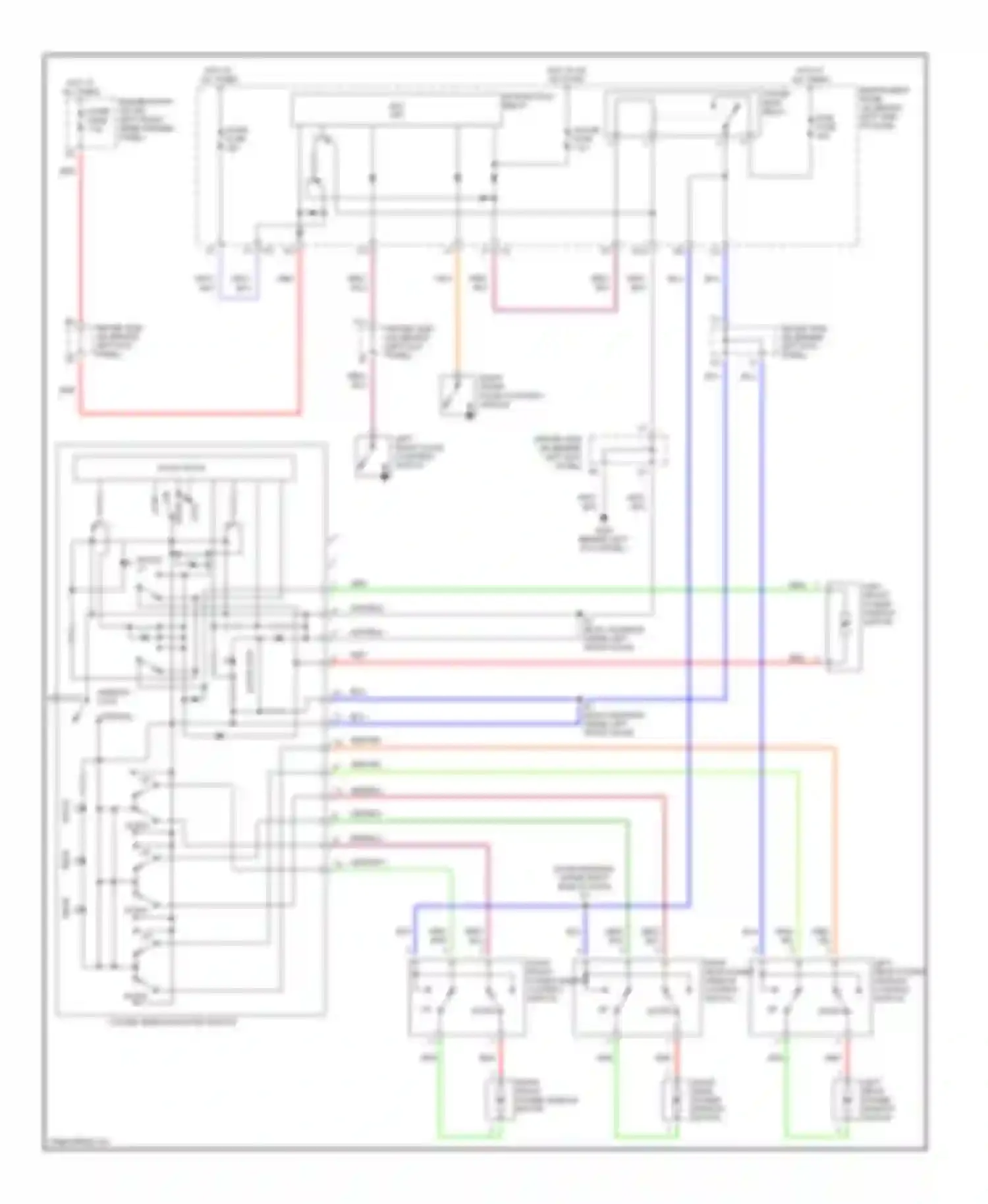 Avalon Toyota XX10 facelift (1997-2000): Power window circuit