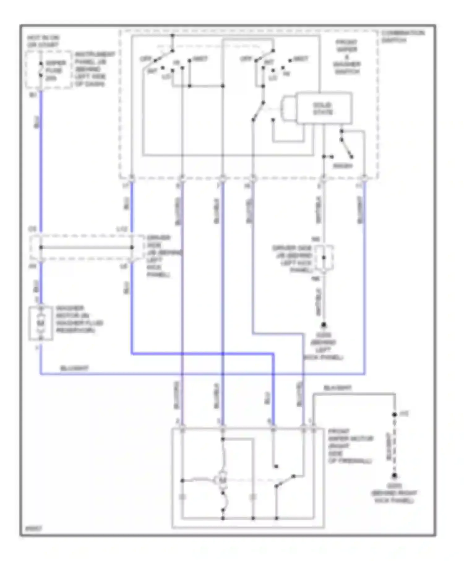 Avalon Toyota XX10 facelift (1997-2000): Wiper/washer circuit