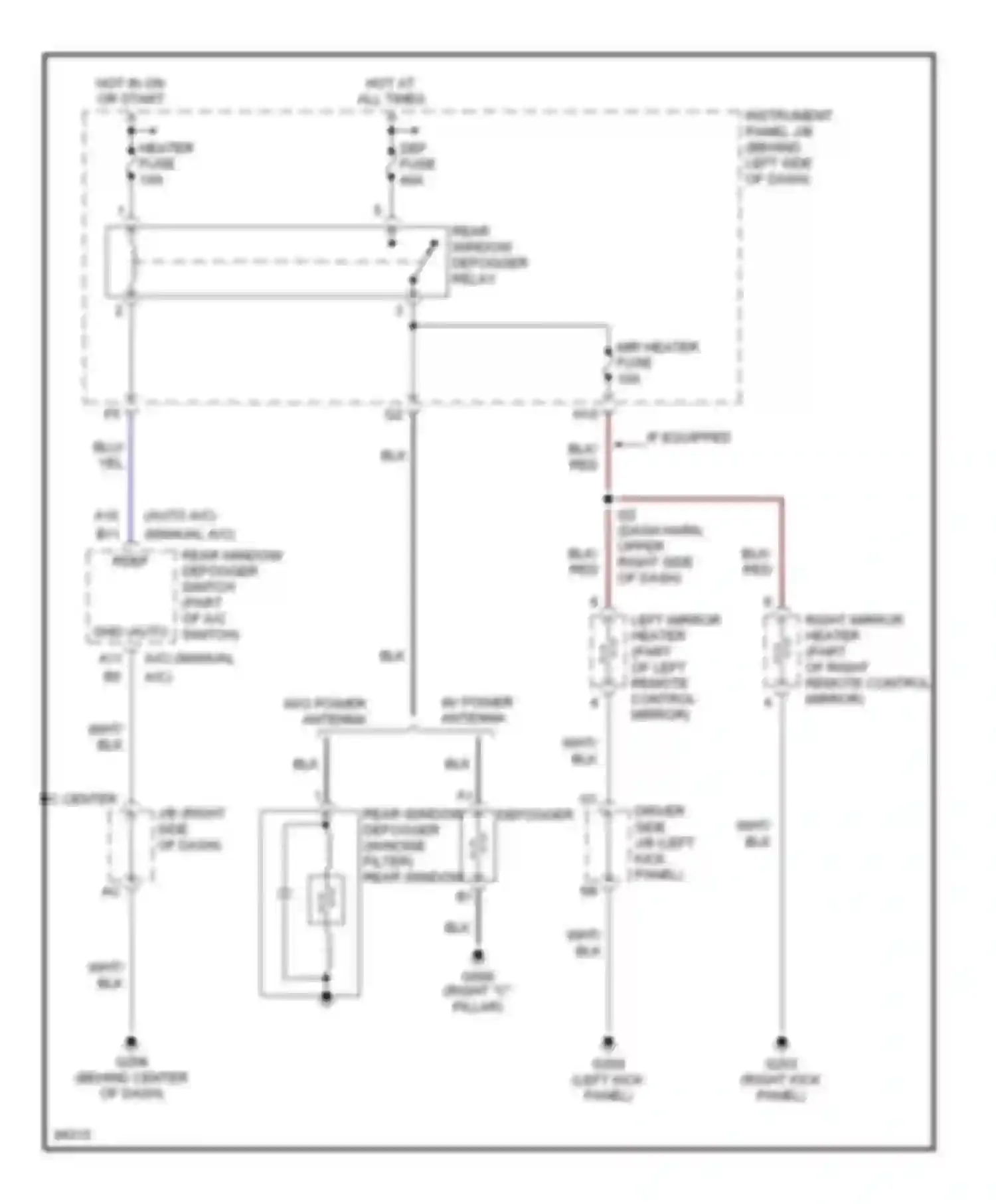 Wiring diagram hot in on or start for Toyota Avalon XX10 facelift (1997-2000) (6 of 23)
