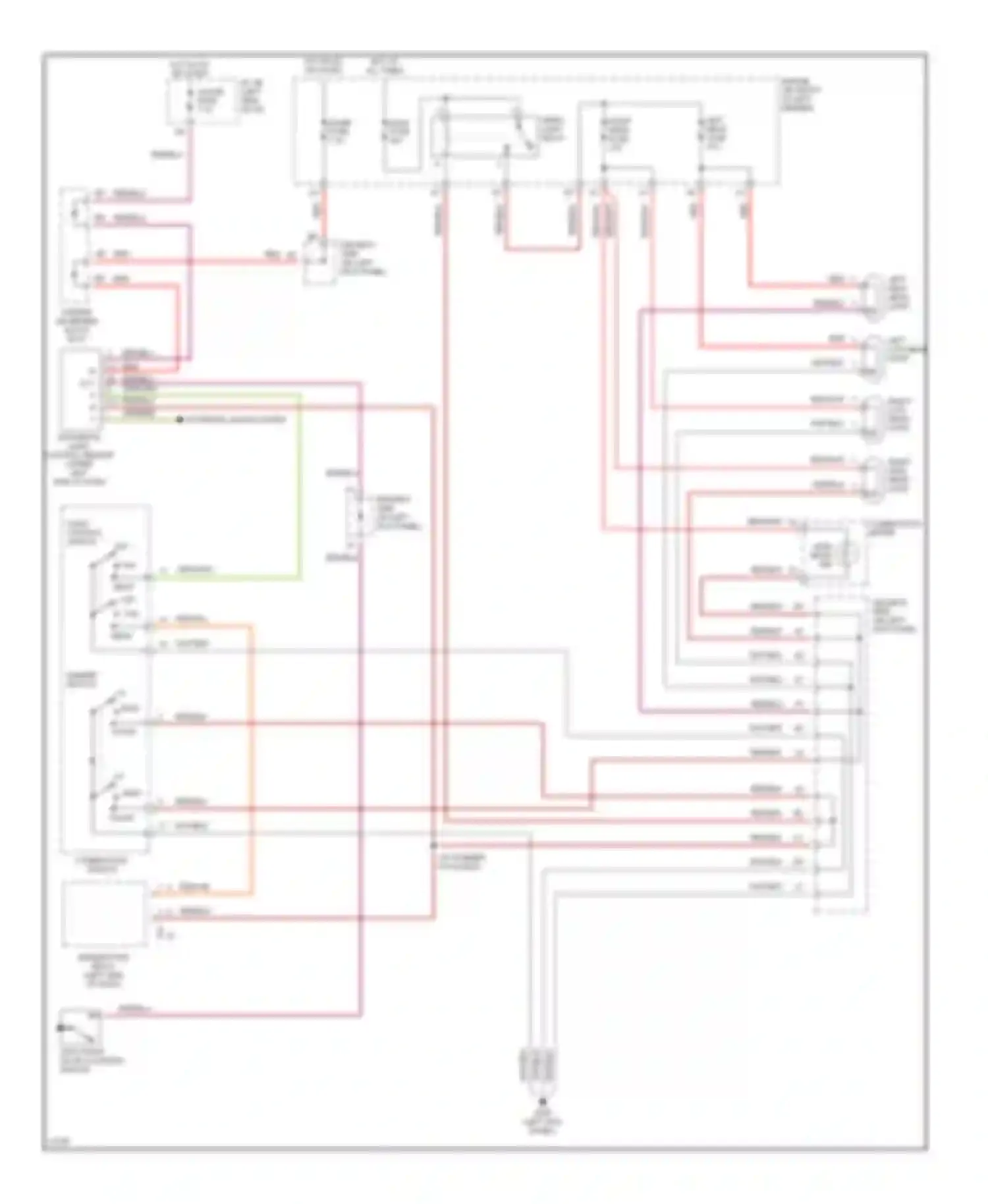 Avalon Toyota XX10 (1994-1997): Headlight circuit, without drl