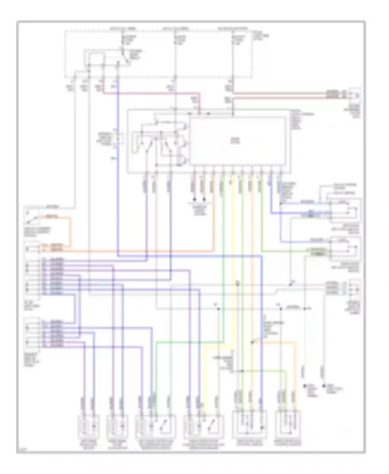Avalon Toyota XX10 (1994-1997): Power door lock circuit, without anti-theft