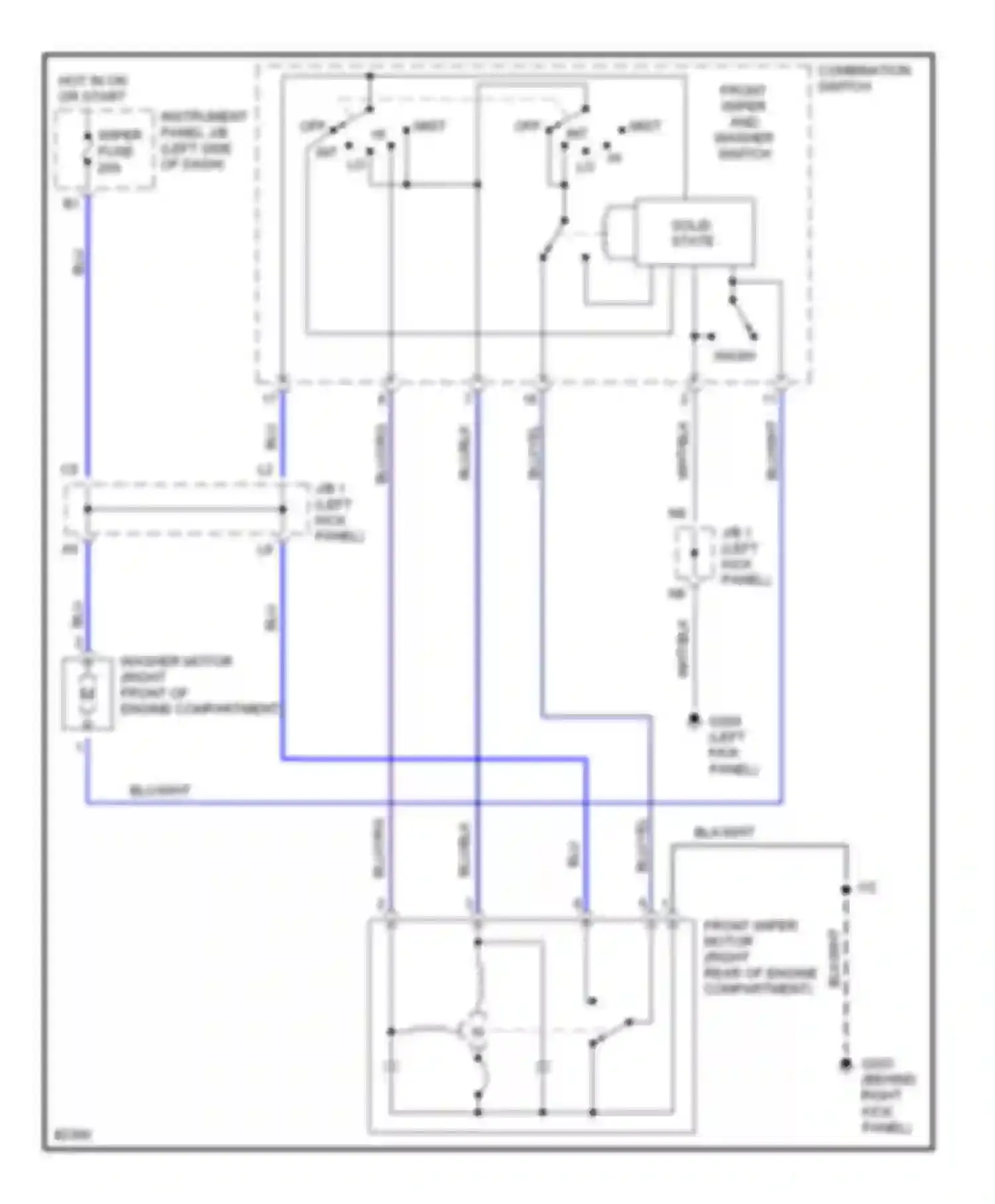 Avalon Toyota XX10 (1994-1997): Wiper/washer circuit